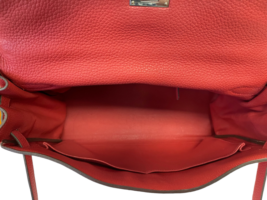 Hermes Clemence Kelly Retourne Size 35 Bougainvillea Top Handle And Strap 3 Hermes Clemence Kelly Retourne Size 35 Bougainvillea Top Handle And Strap - Image 4
