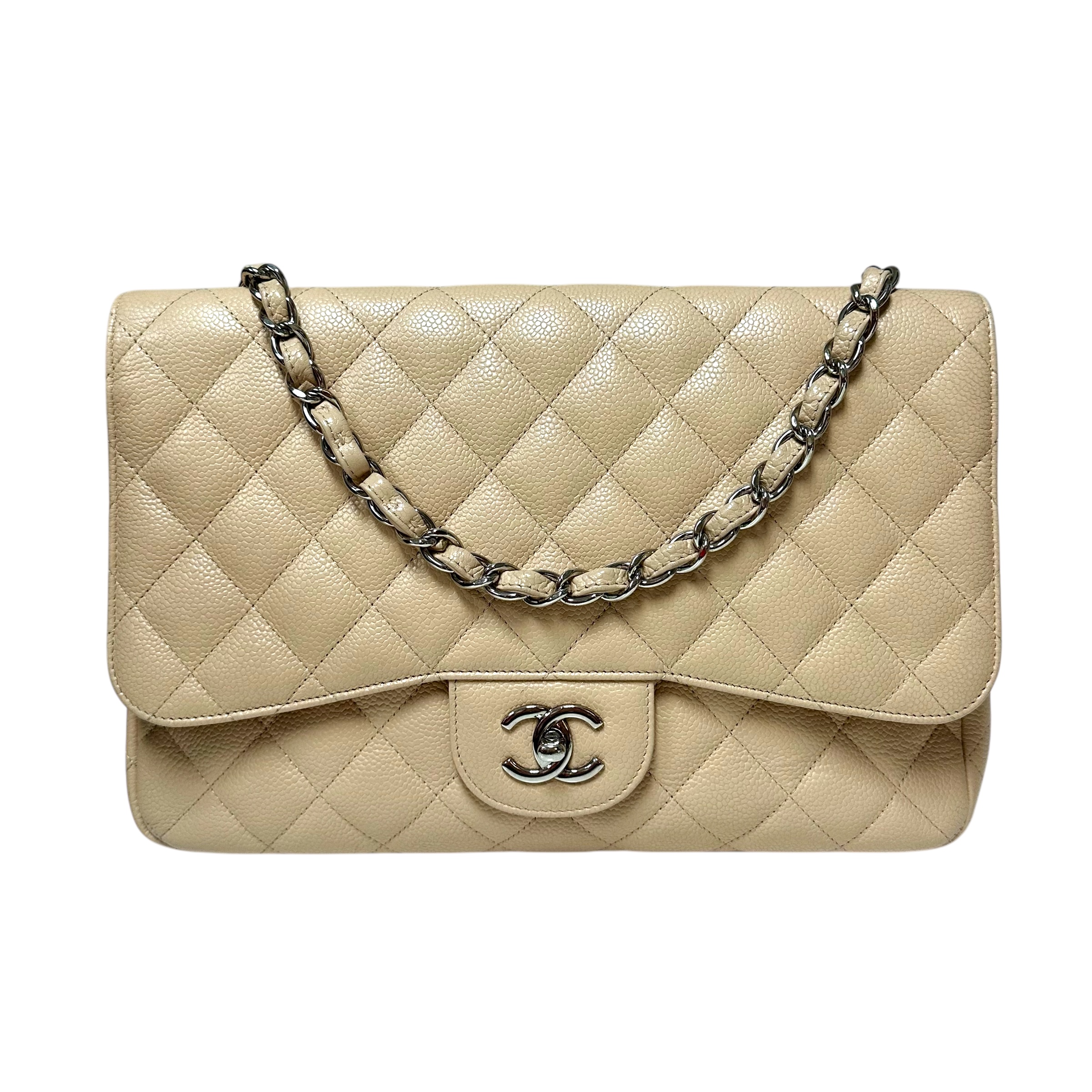 Chanel Beige Single Flap Bag
