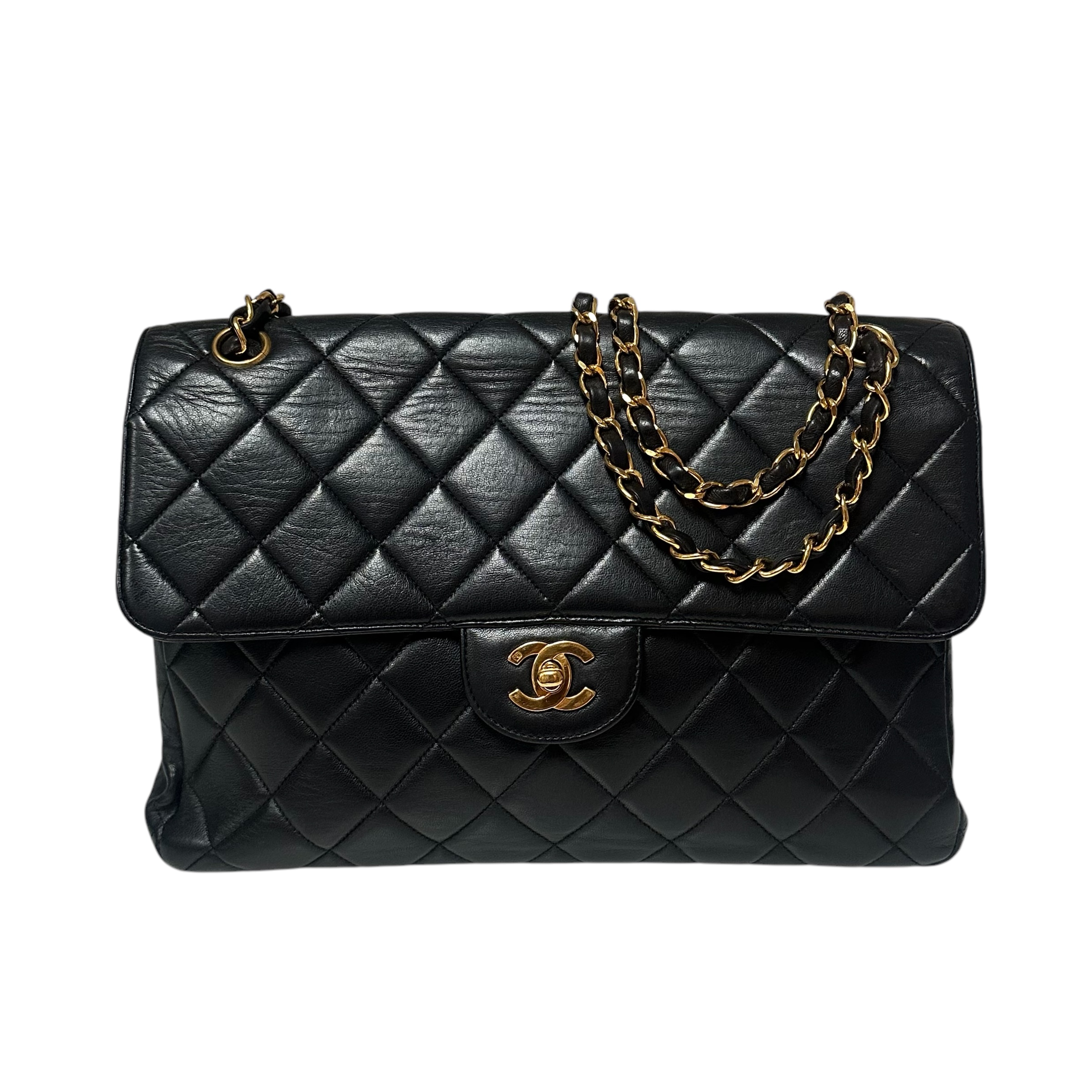 Chanel Black Jumbo Double Sided Single Flap Bag