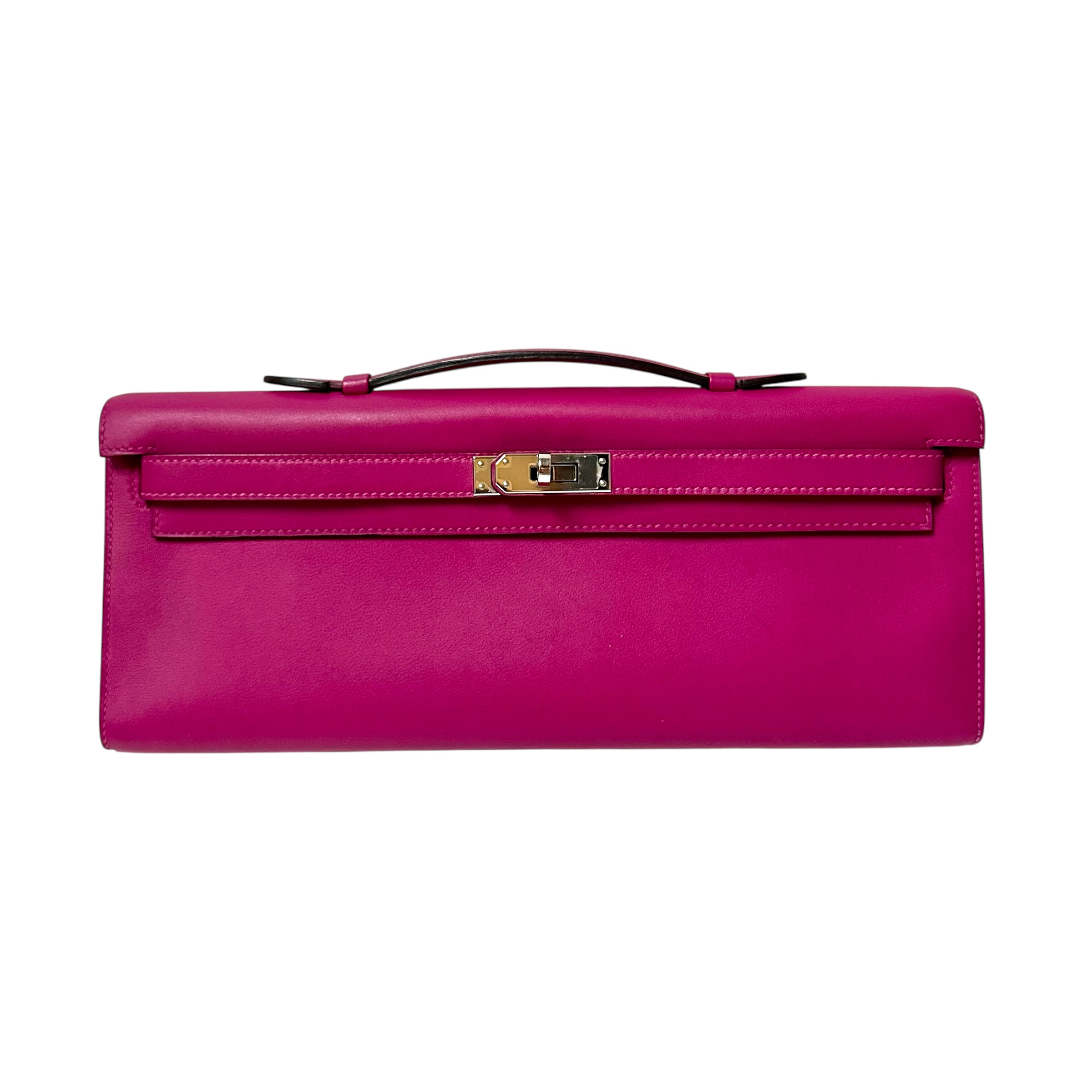 Hermes Swift Kelly Cut Clutch in Rose Pourpre