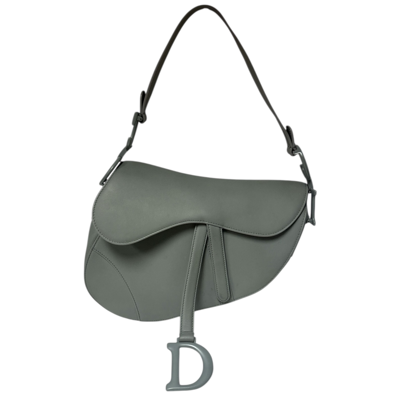 Dior Gray Ultra Matte Saddle Bag