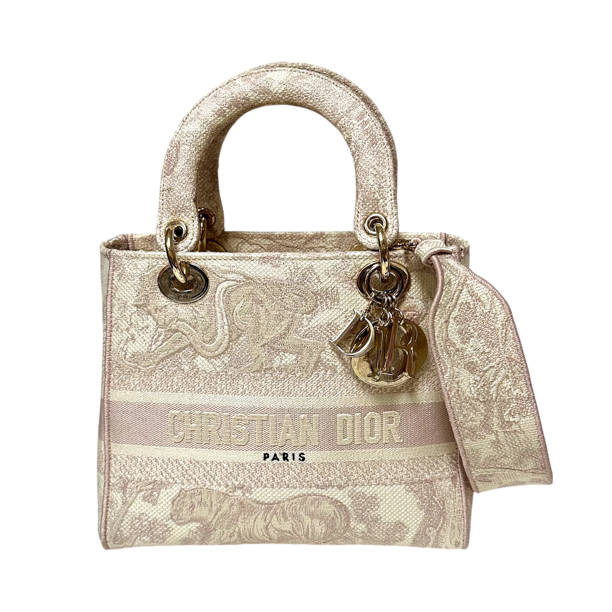 Christian Dior Pink/Cream Lady Dior Bag