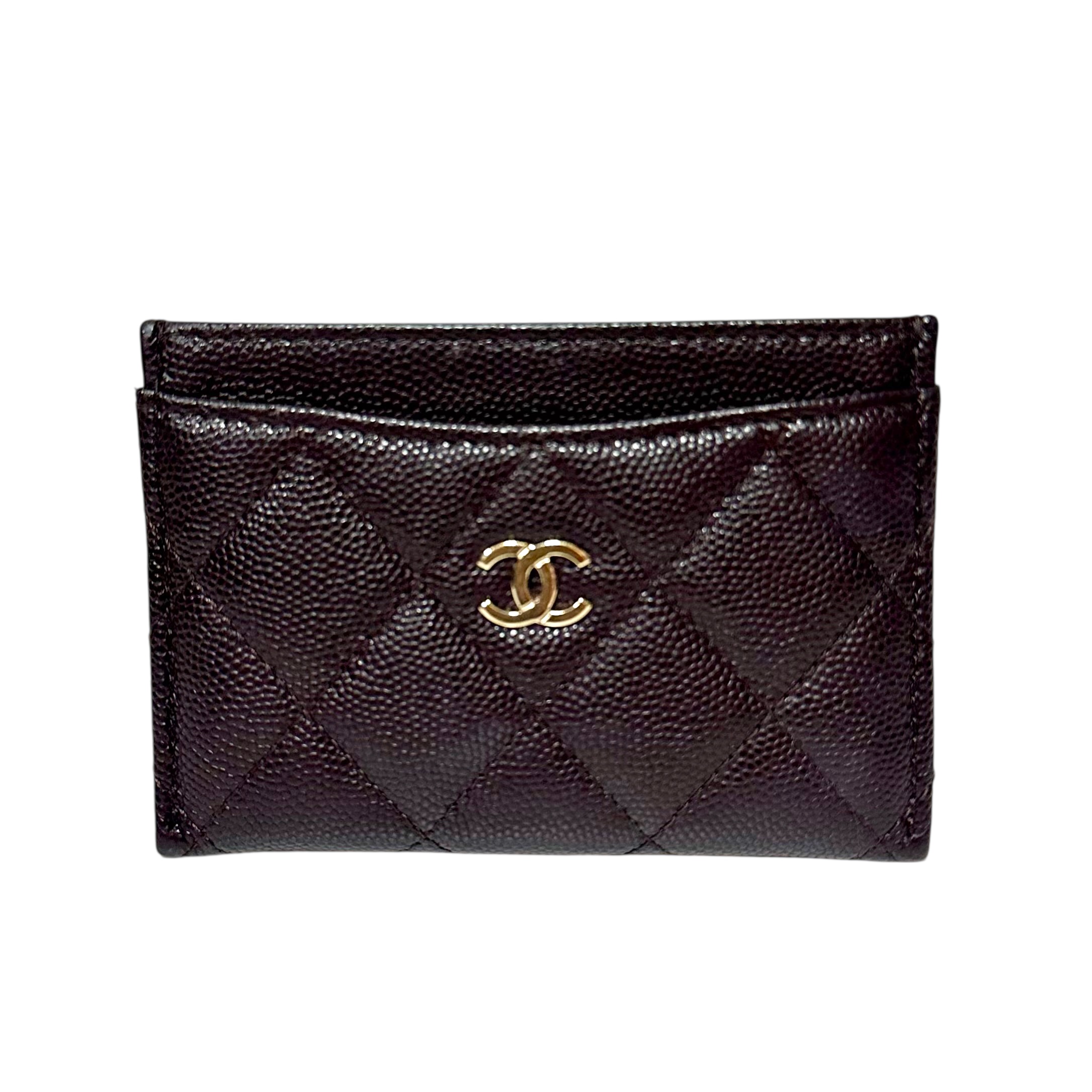 Chanel Burgundy Card Holder