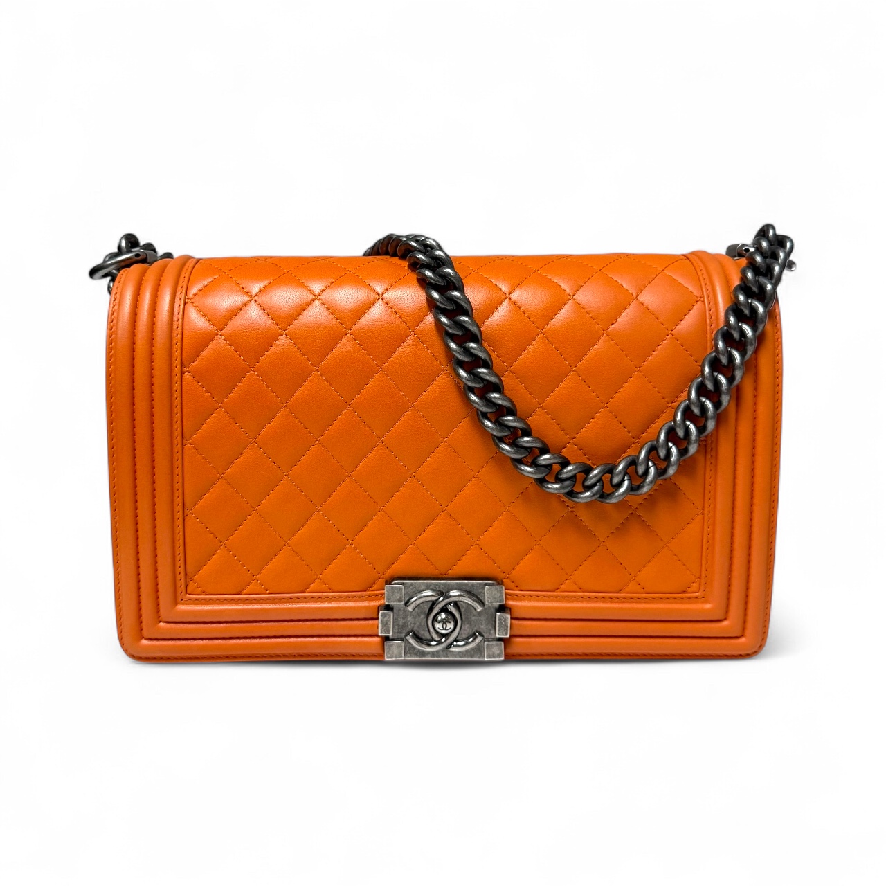 Chanel Orange Large Boy Bag
