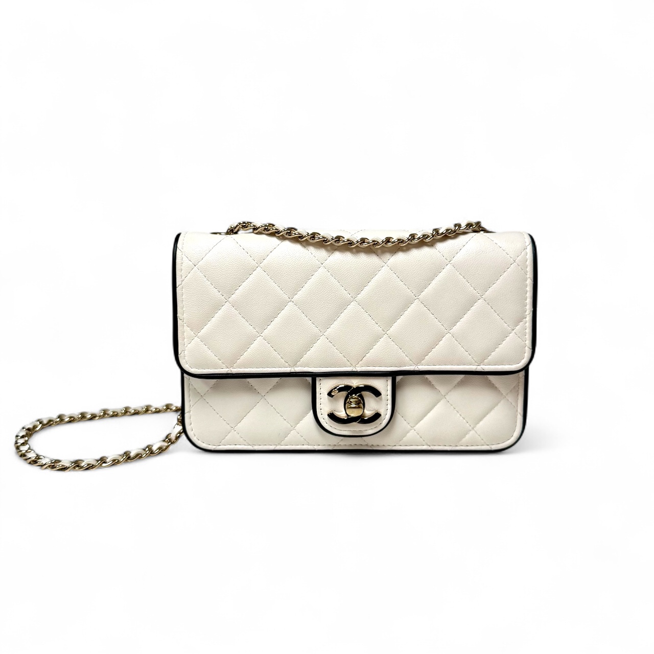 Chanel White & Black Wallet on Chain