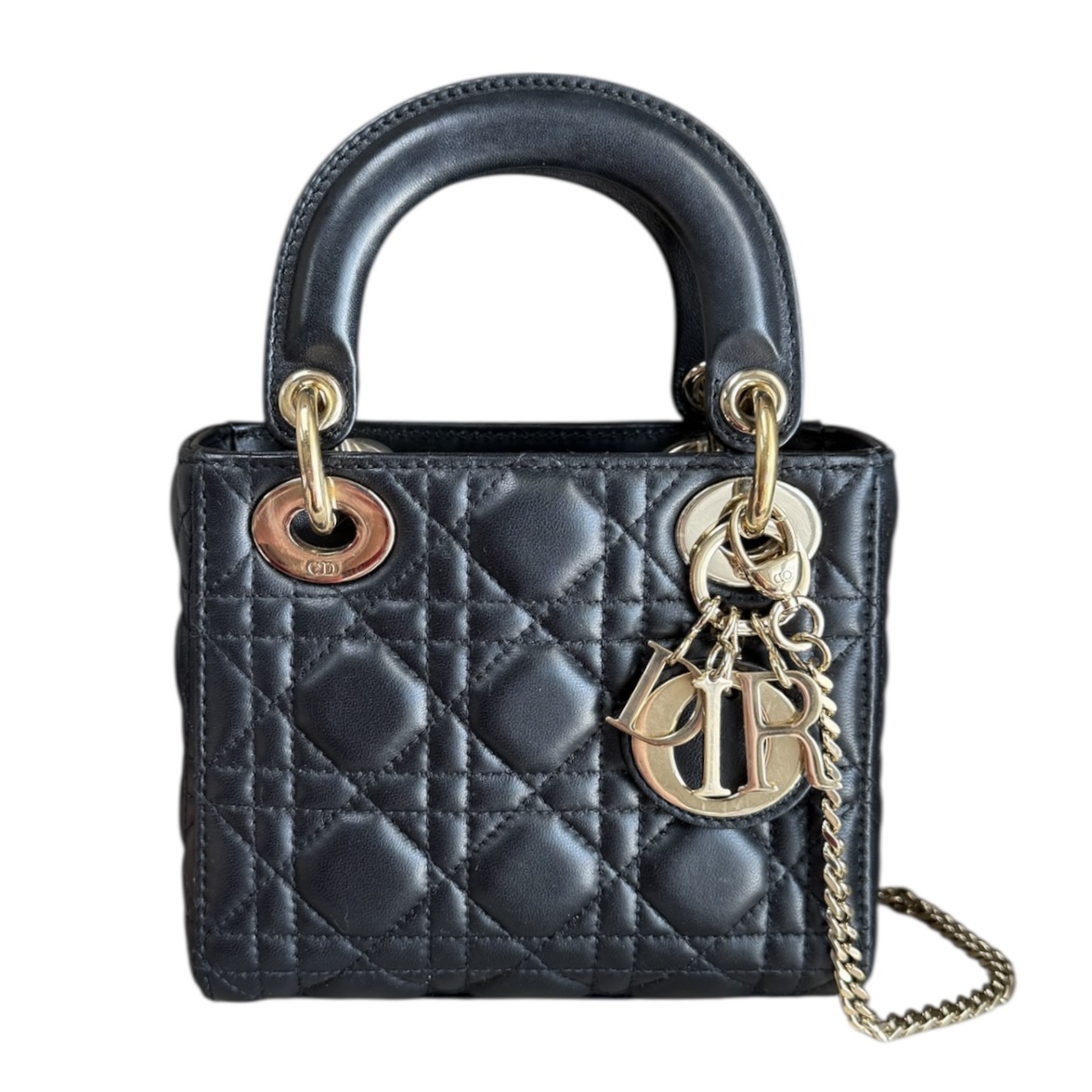 Christian Dior Black Cannage Lady Dior Mini