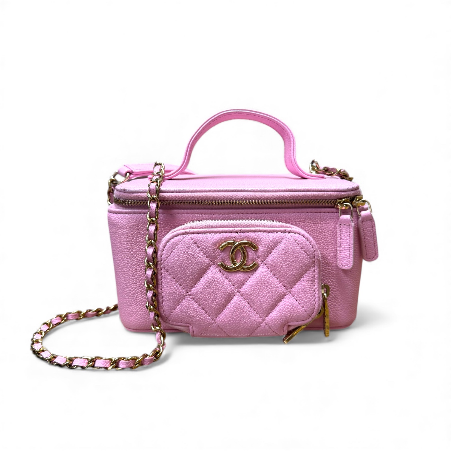 Chanel Pink Business Affinity Top Handle Vanity Case