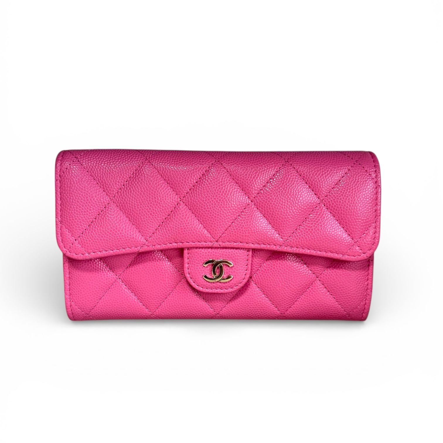 Chanel Pink Caviar TriFold Wallet
