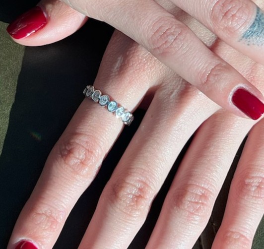 Eternity Band, 14K White Gold, stock 133934