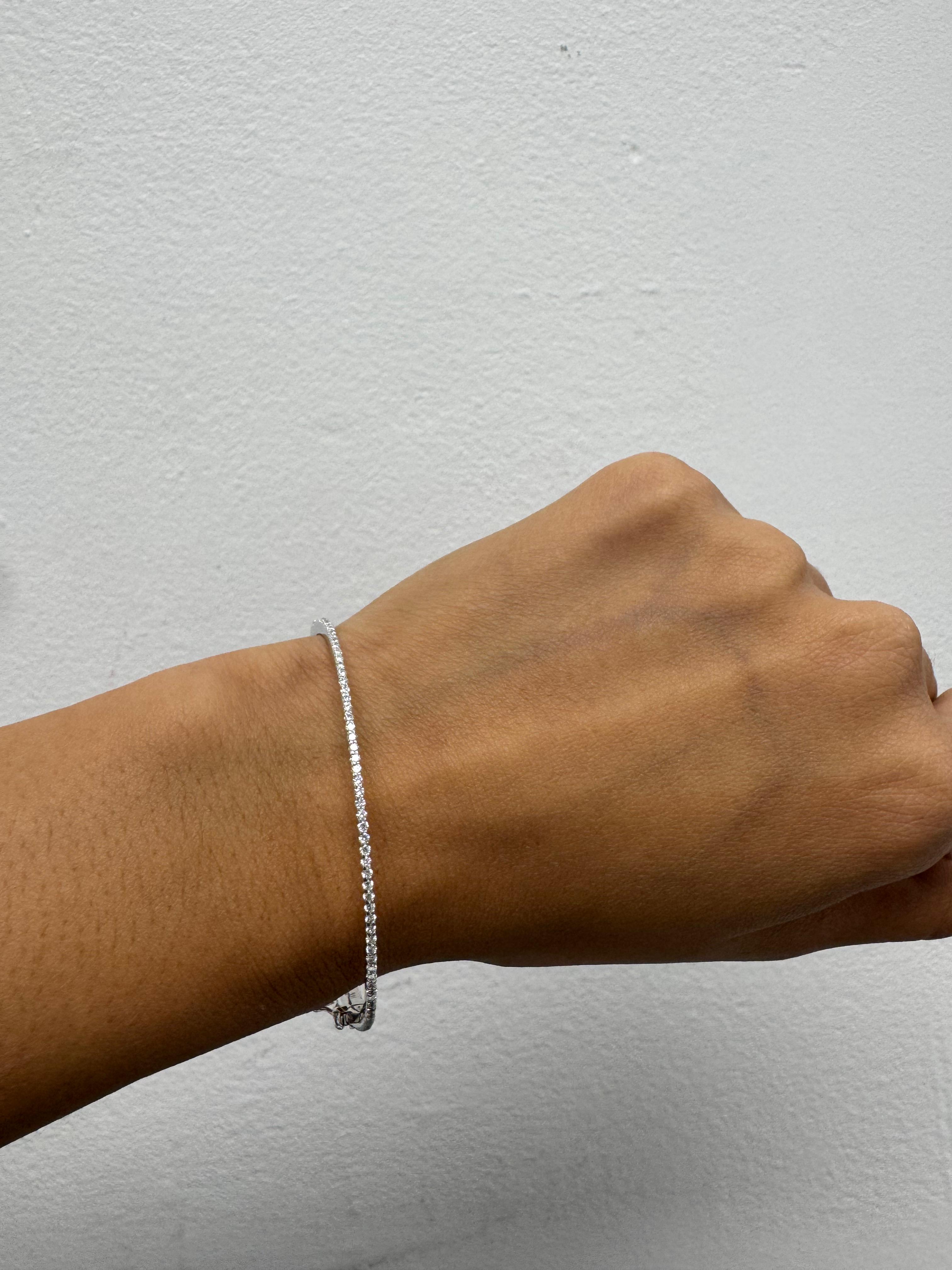 Bangle Bracelet, 14K White Gold, stock 103320