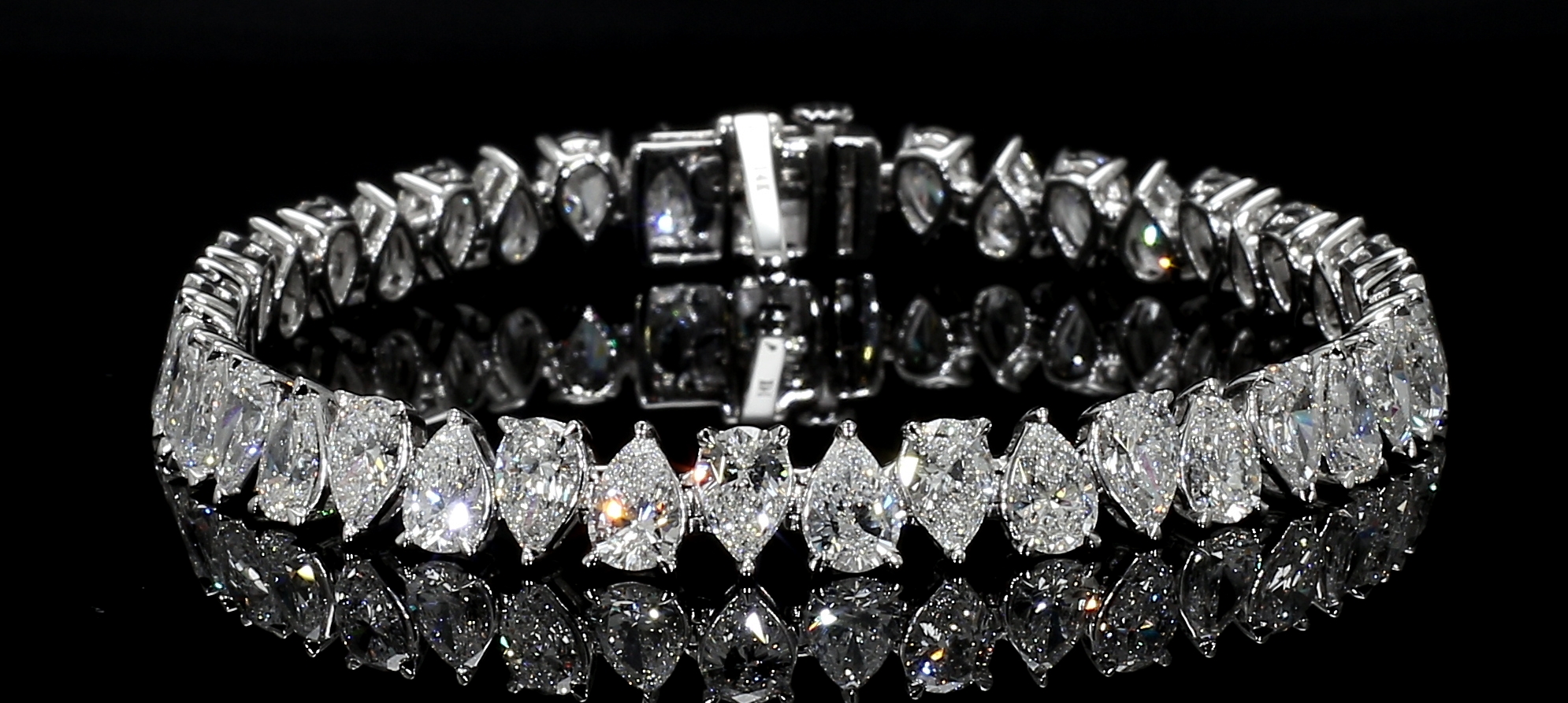 Tennis Bracelet, 14K White Gold, stock 310137