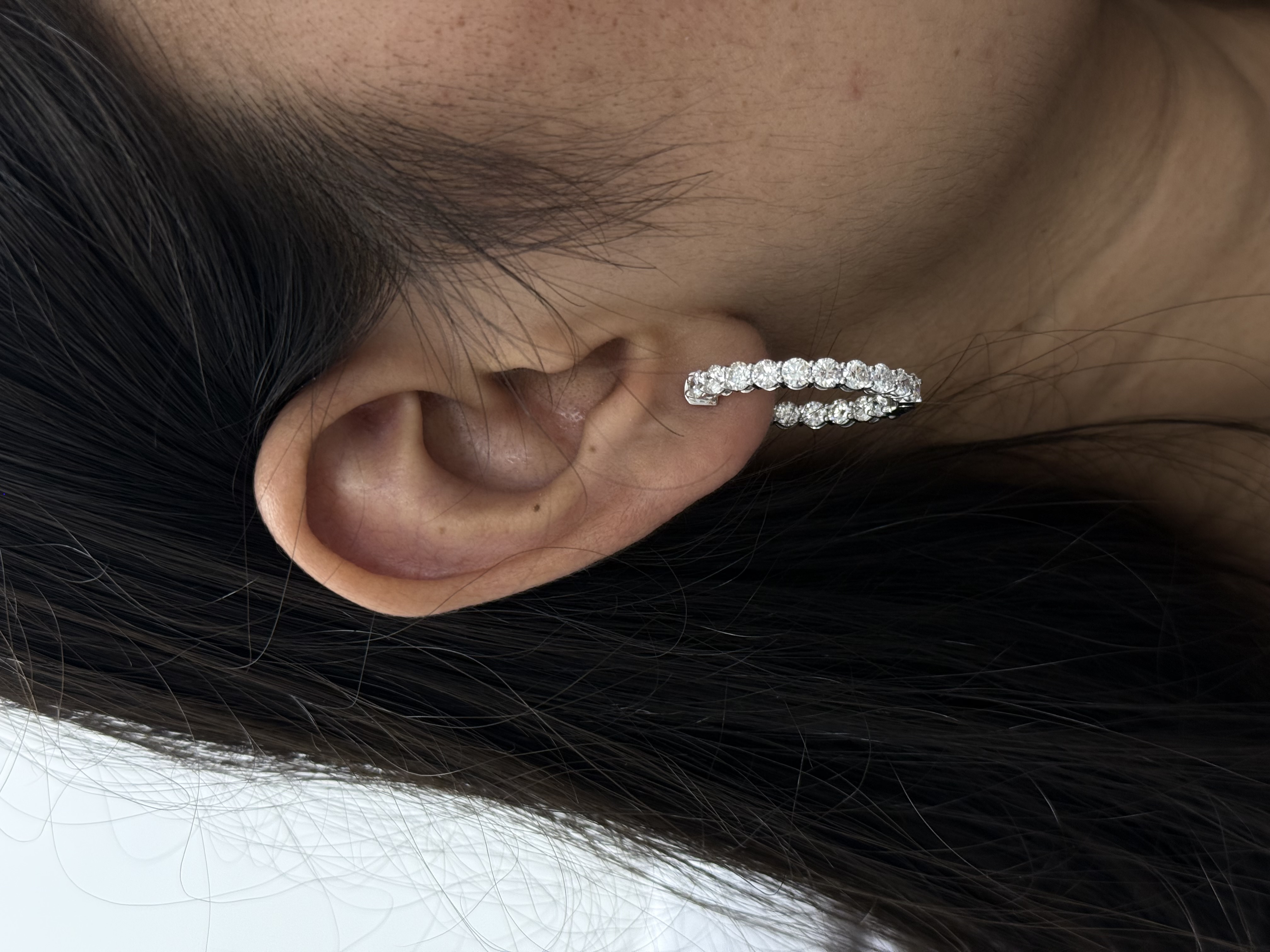 Hoop Earrings, 14K White Gold, stock 311302
