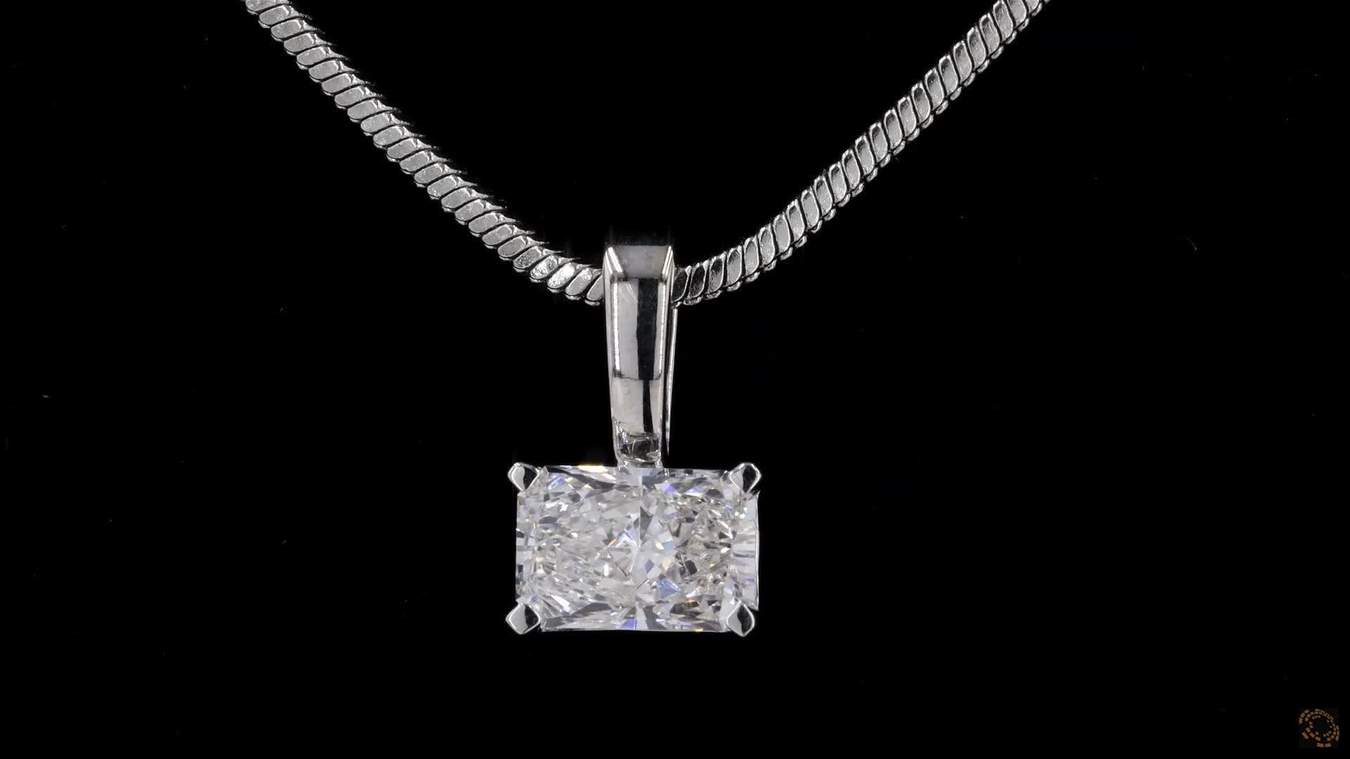 Solitaire Pendant, 14K White Gold, stock 495220
