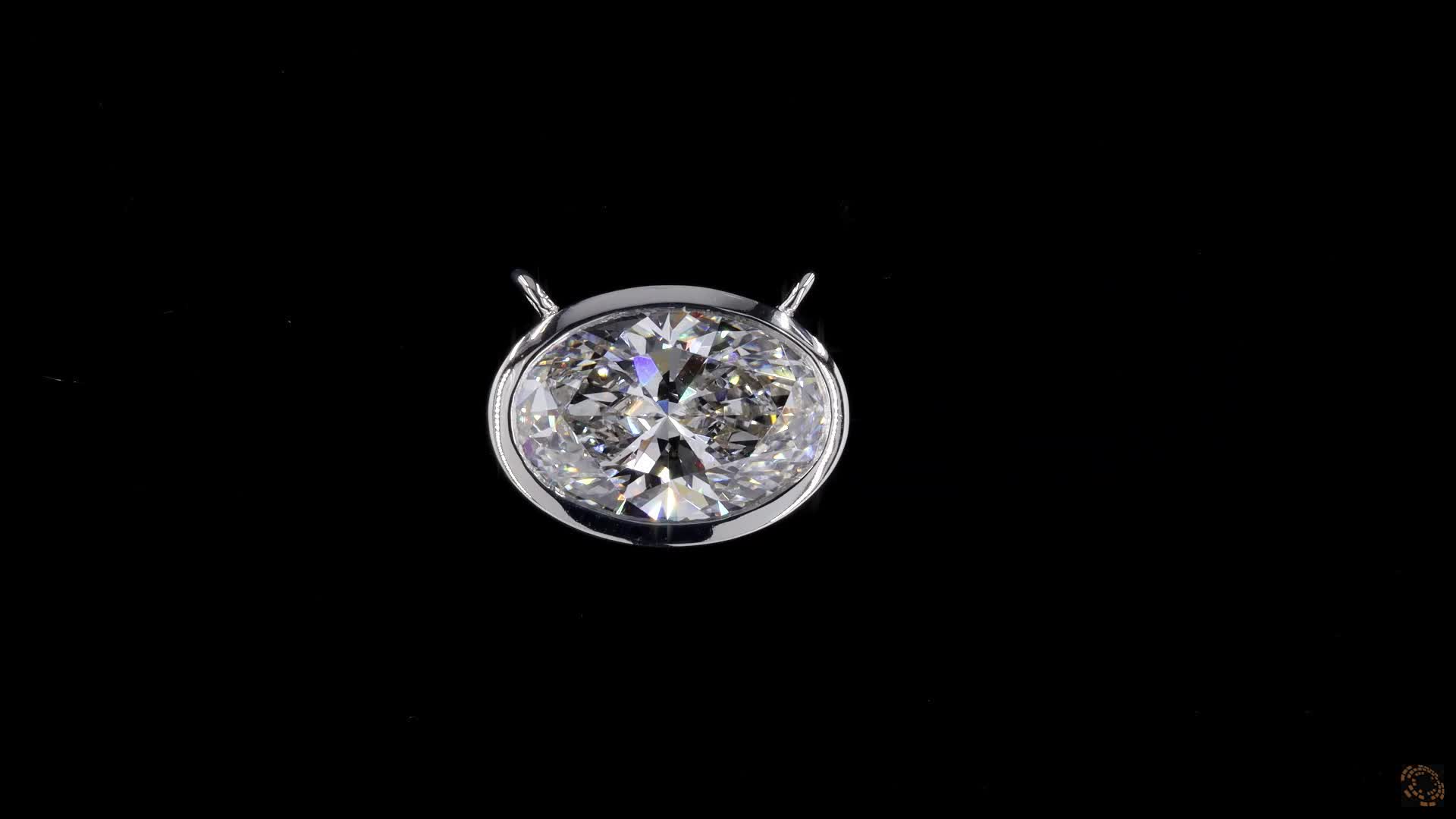 Solitaire Pendant, 14K White Gold, stock 495235