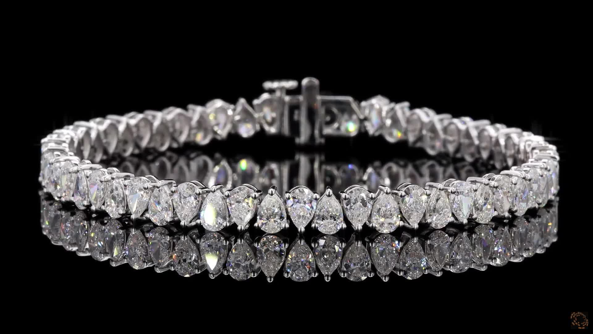 Tennis Bracelet, 14K White Gold, stock 504048