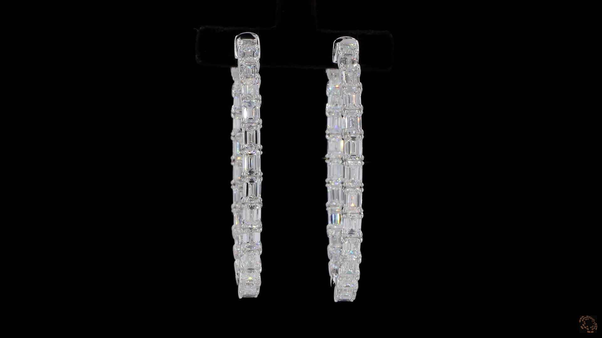 Hoop Earrings, 14K White Gold, stock 504332