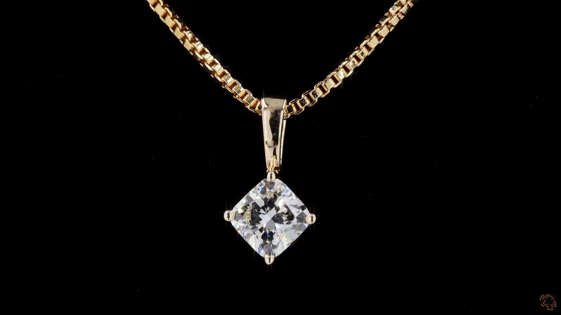 Solitaire Pendant, 14K Yellow Gold, stock 535271