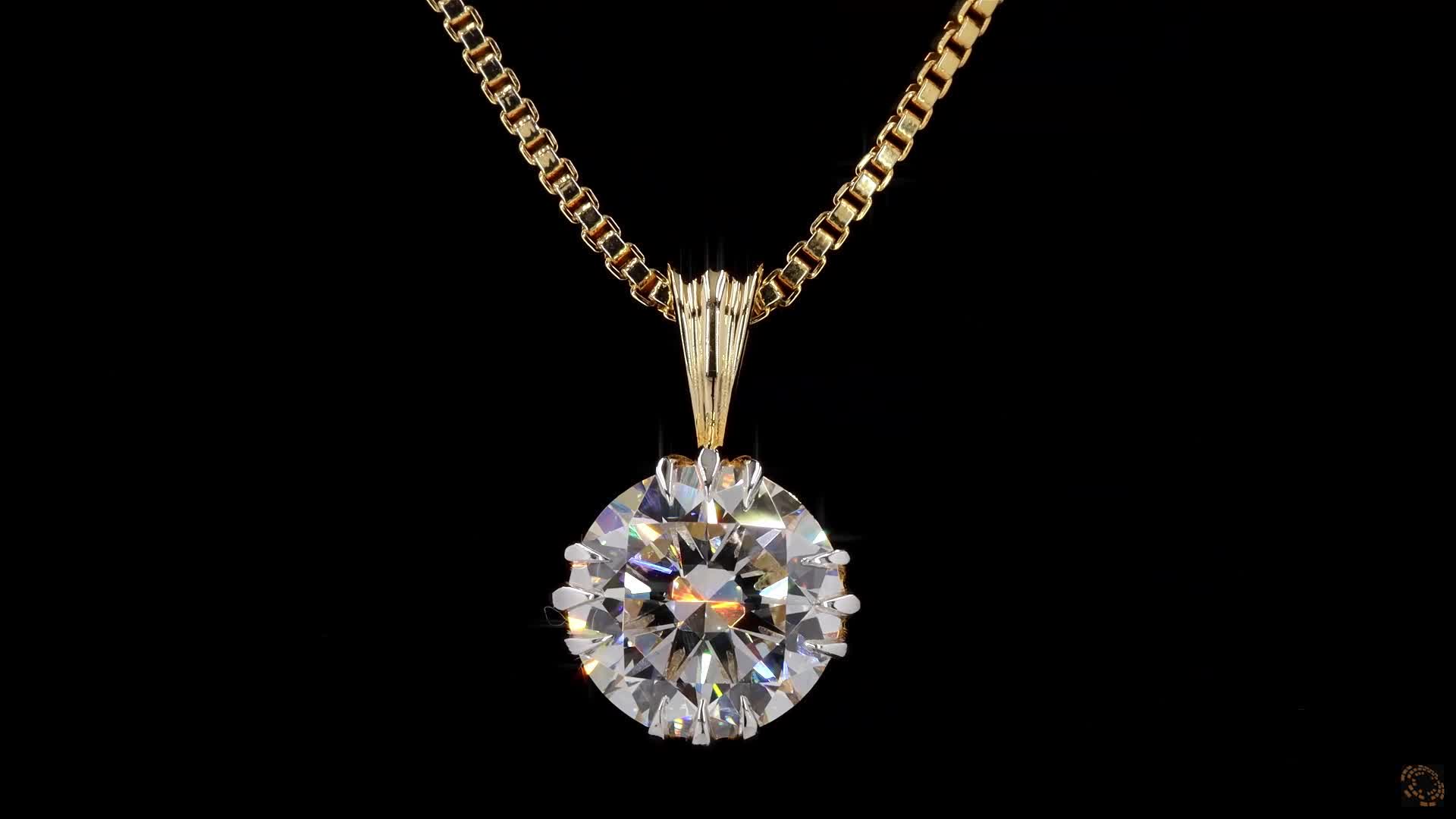 Solitaire Pendant, 14K White Gold, stock 535295
