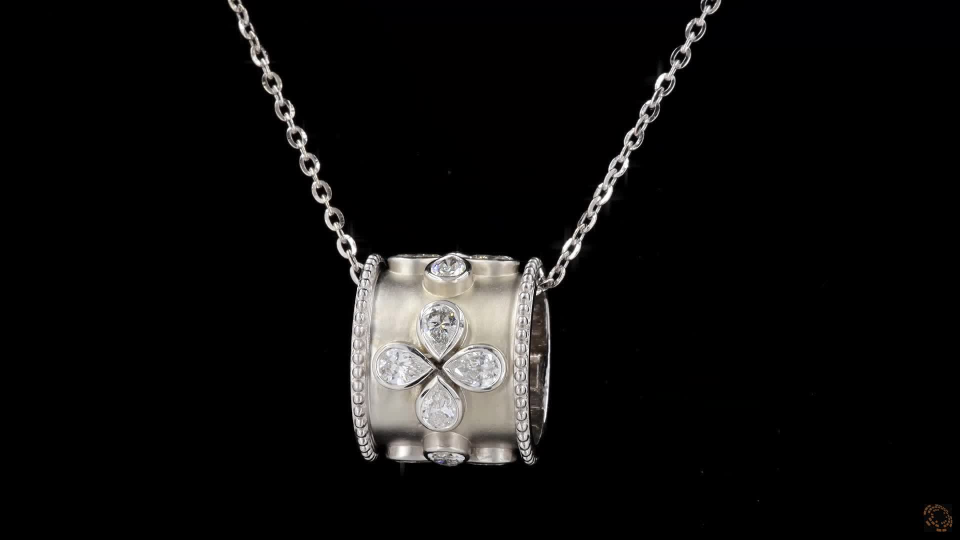 Fashion Pendant, 14K White Gold, stock 535976