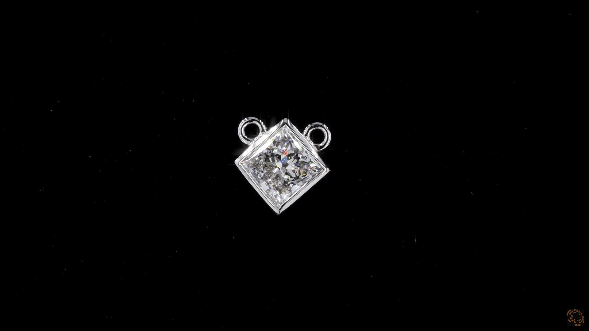 Solitaire Pendant, 14K White Gold, stock 537411