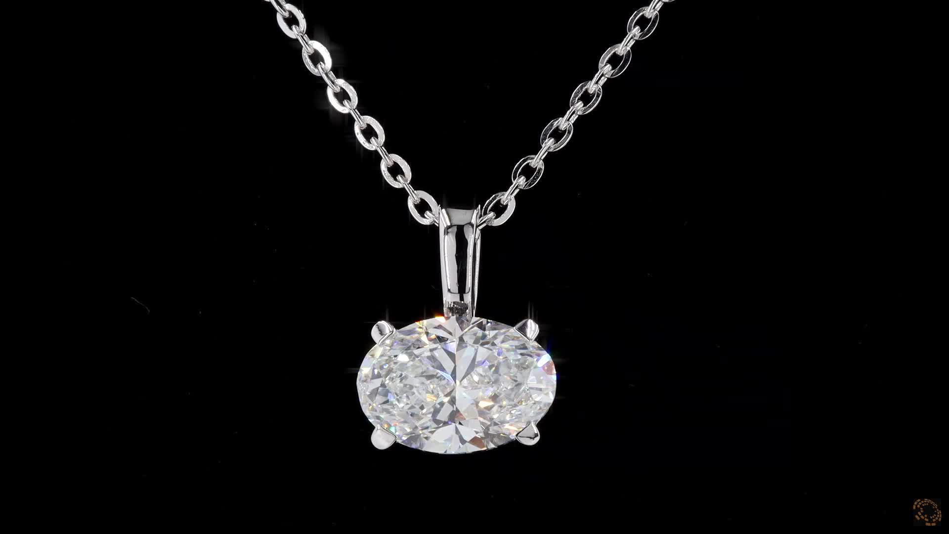Solitaire Pendant, 14K White Gold, stock 537431