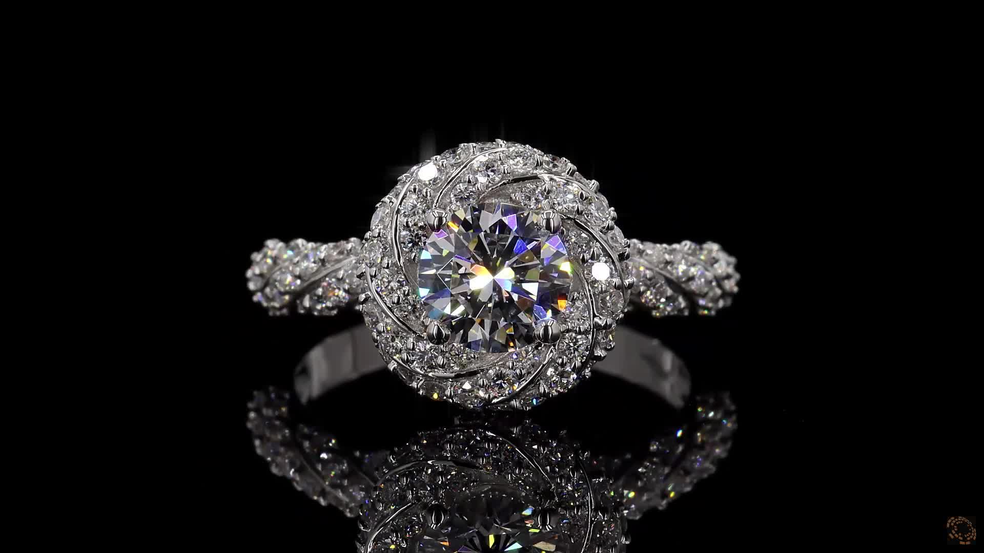 Fashion Engagement Ring, 14K White Gold, stock 537433