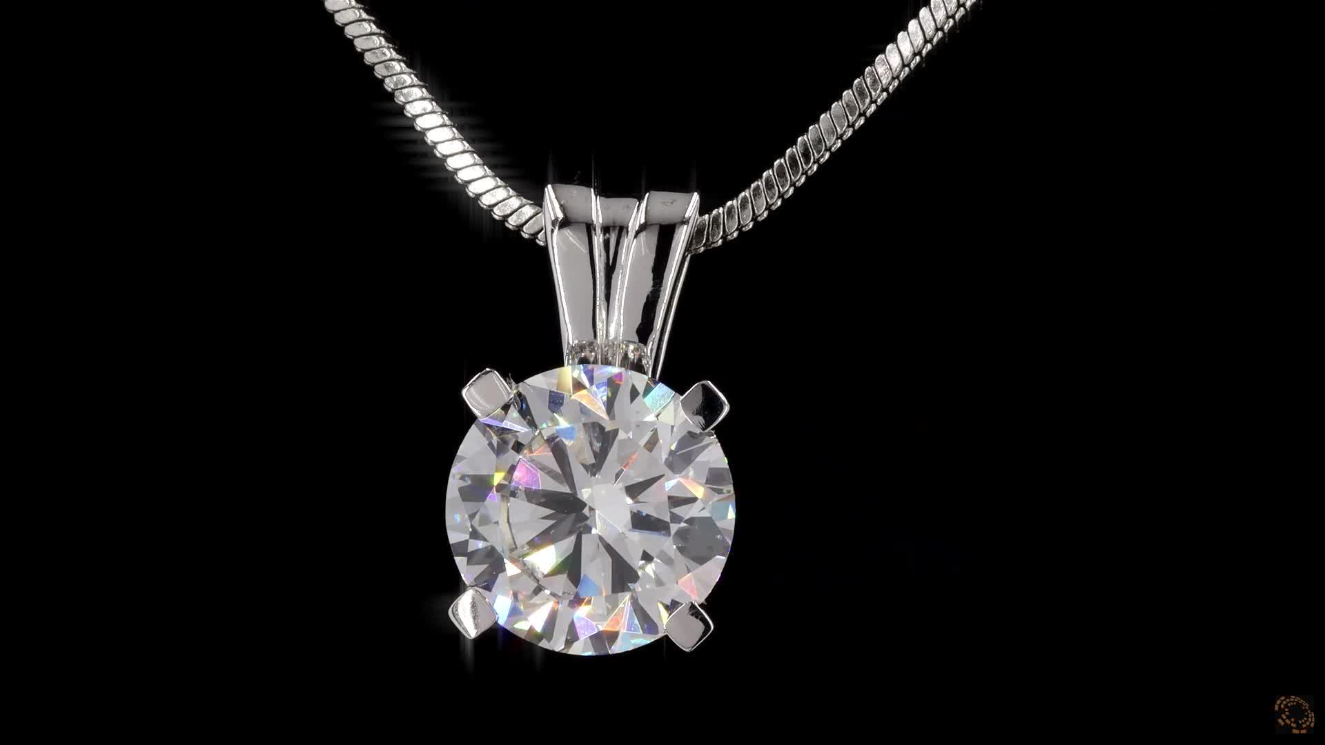 Solitaire Pendant, 14K White Gold, stock 551331