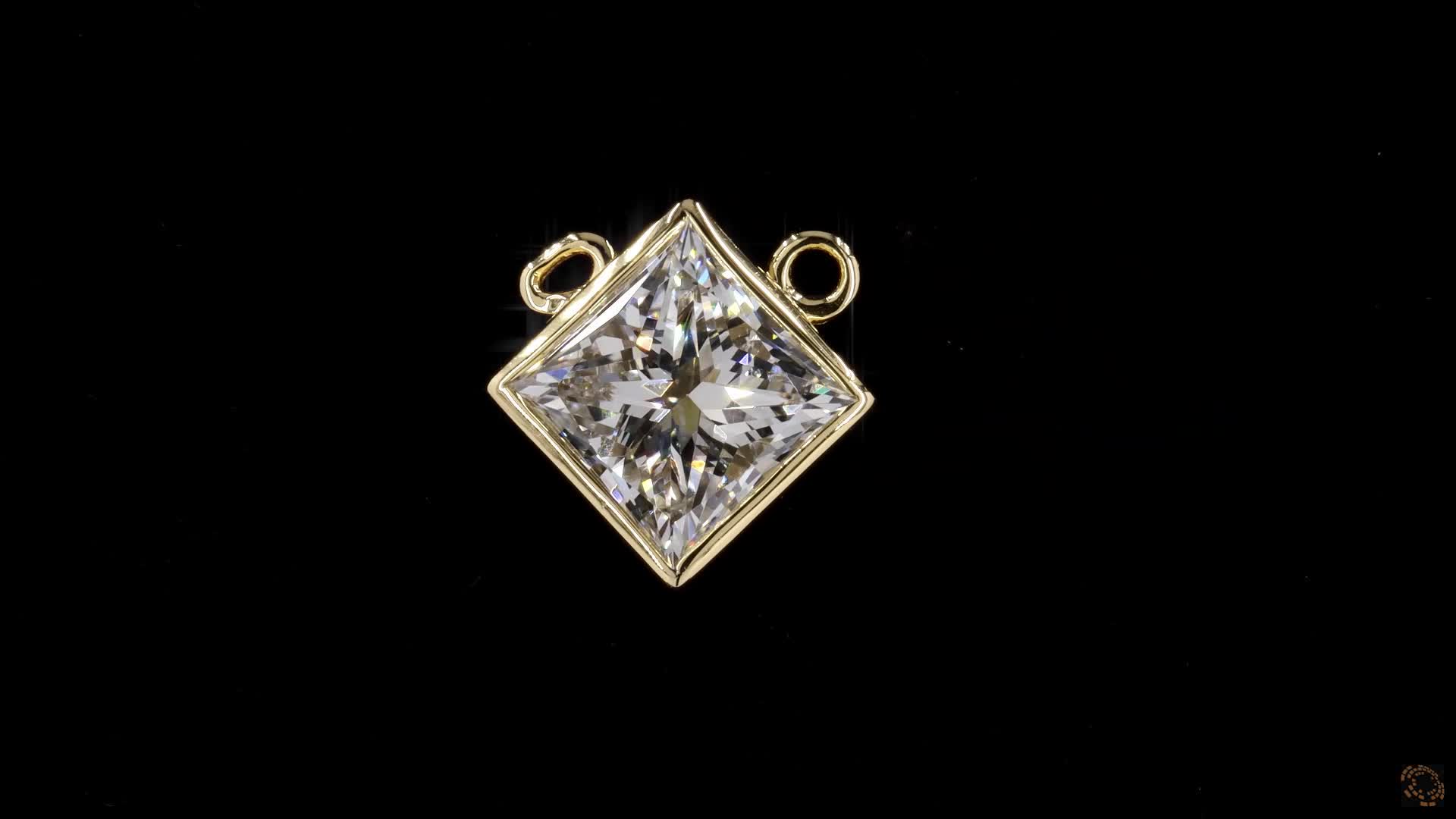 Solitaire Pendant, 14K Yellow Gold, stock 573255