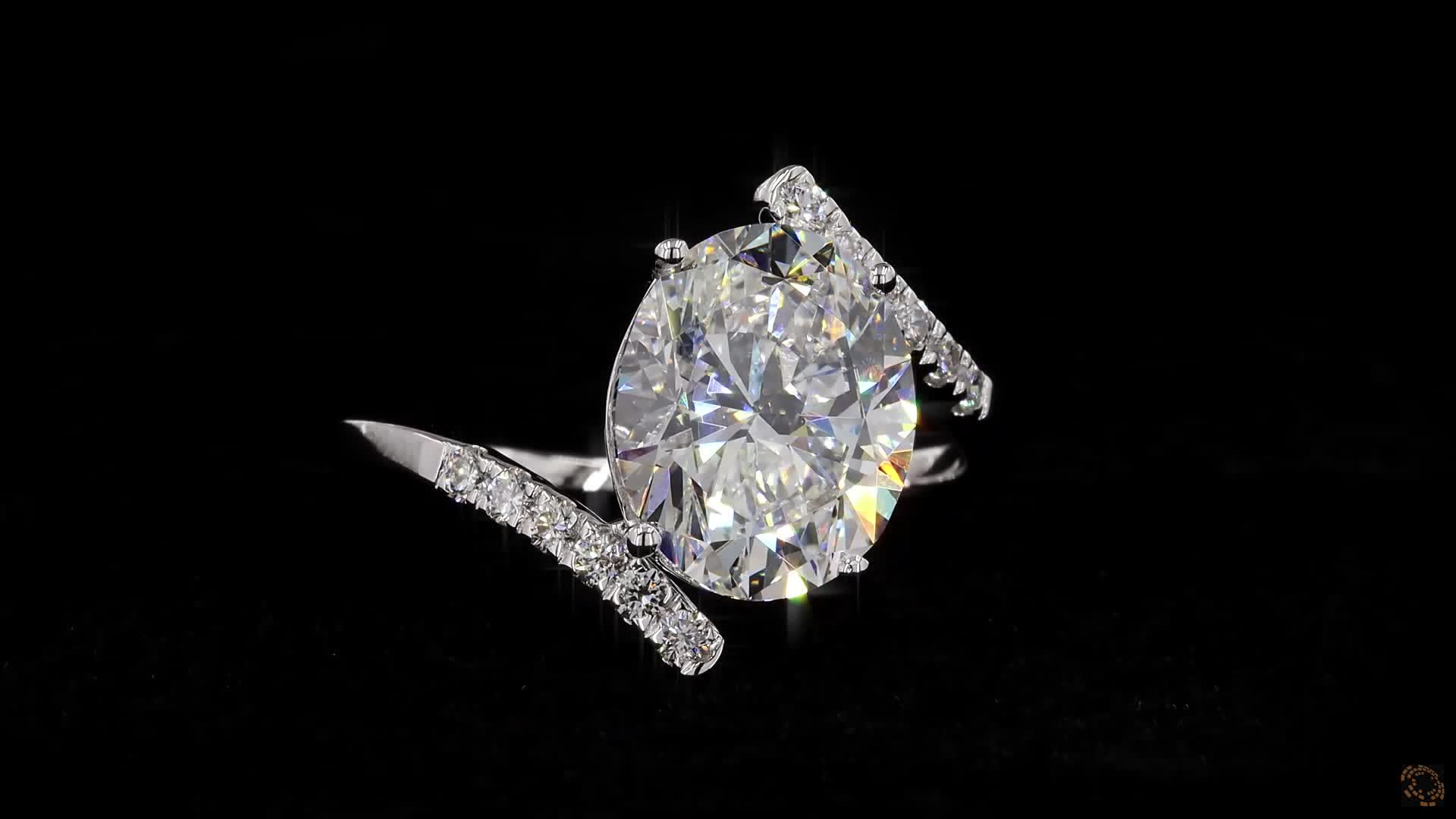 Solitaire Engagement Ring, 14K White Gold, stock 599276