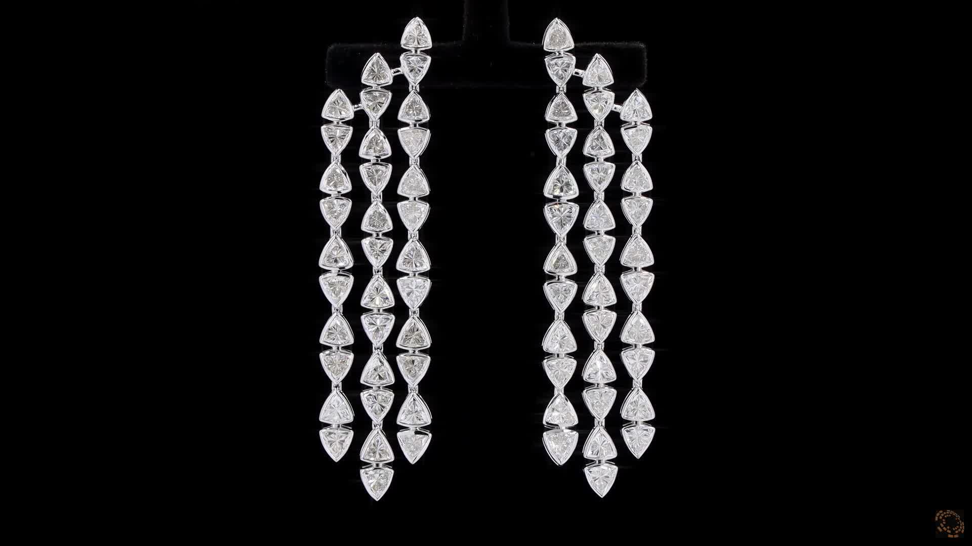 Chandelier Earrings, 14K White Gold, stock 615233