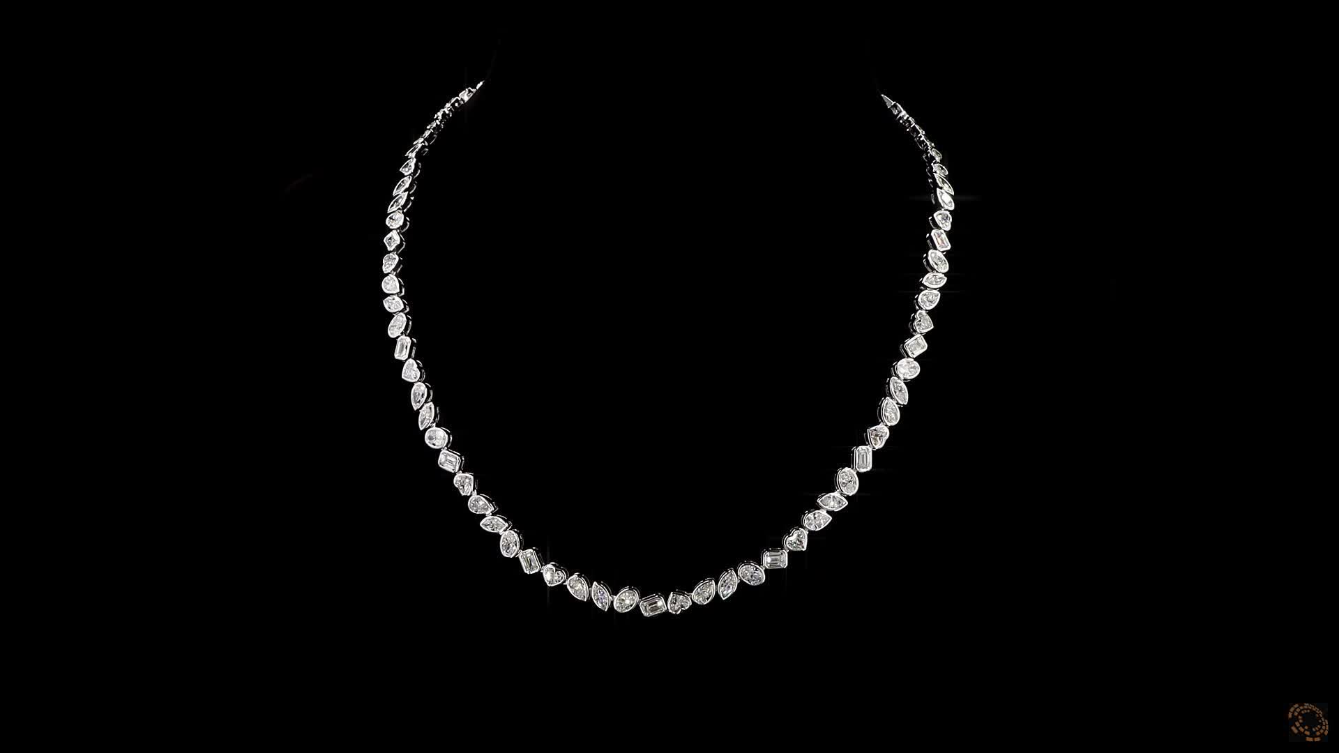 Fashion Necklace, 14K White Gold, stock 664047