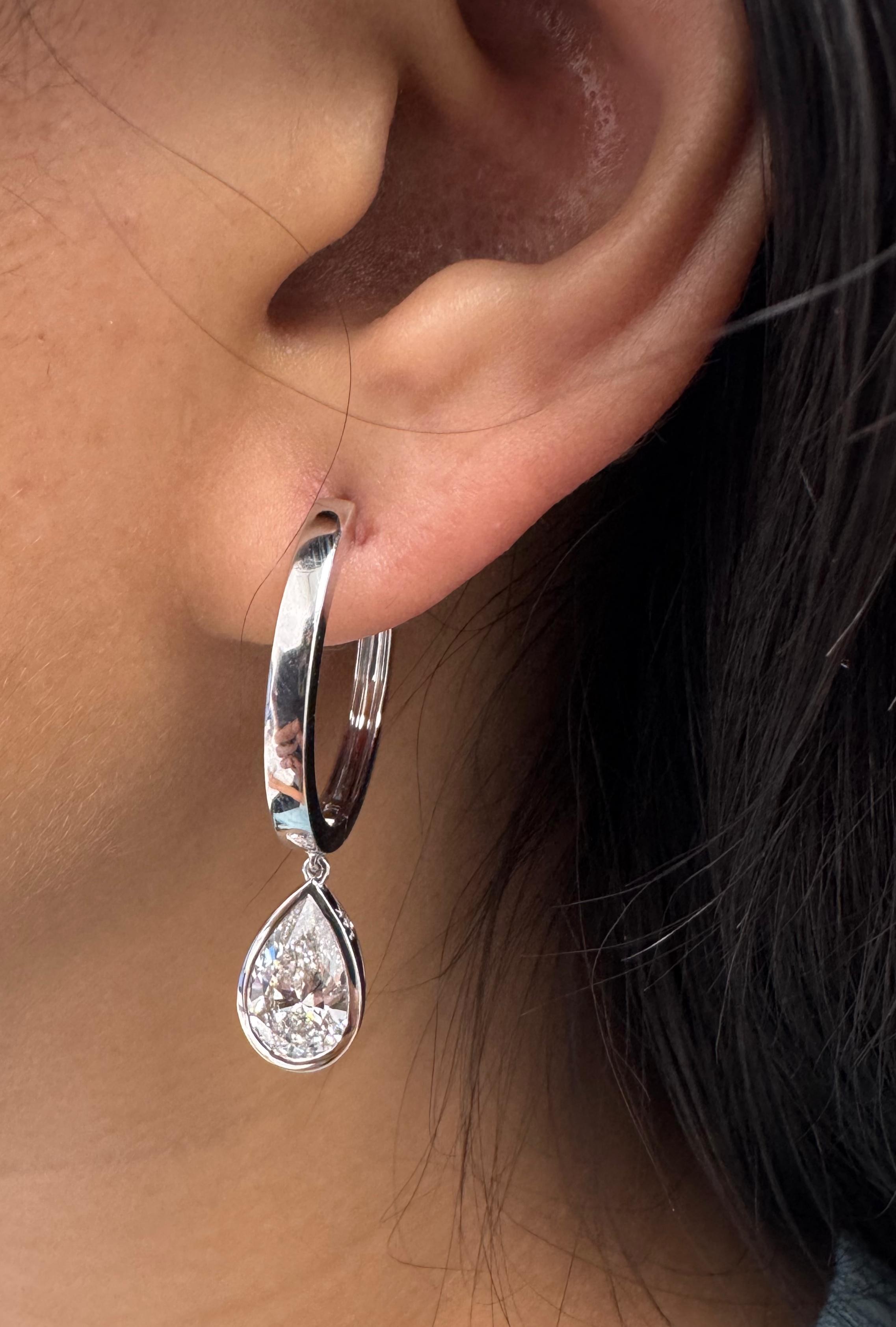 Drop Earrings, 14K White Gold, stock 475288