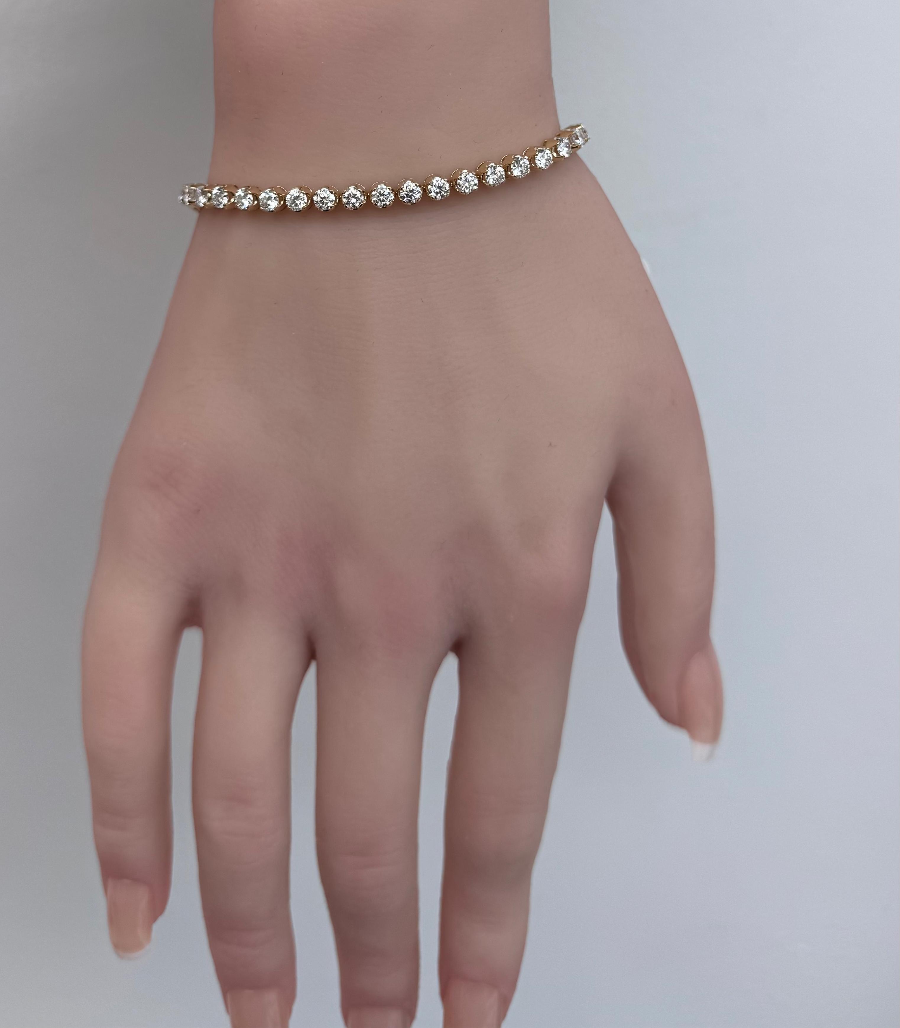 Tennis Bracelet, 14K Yellow Gold, stock 477545