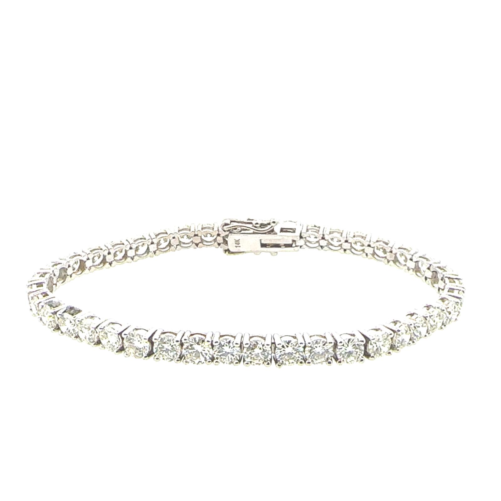 14KY NATURAL DIAMOND TENNIS BRACELET 10.00CTW G-H/I1