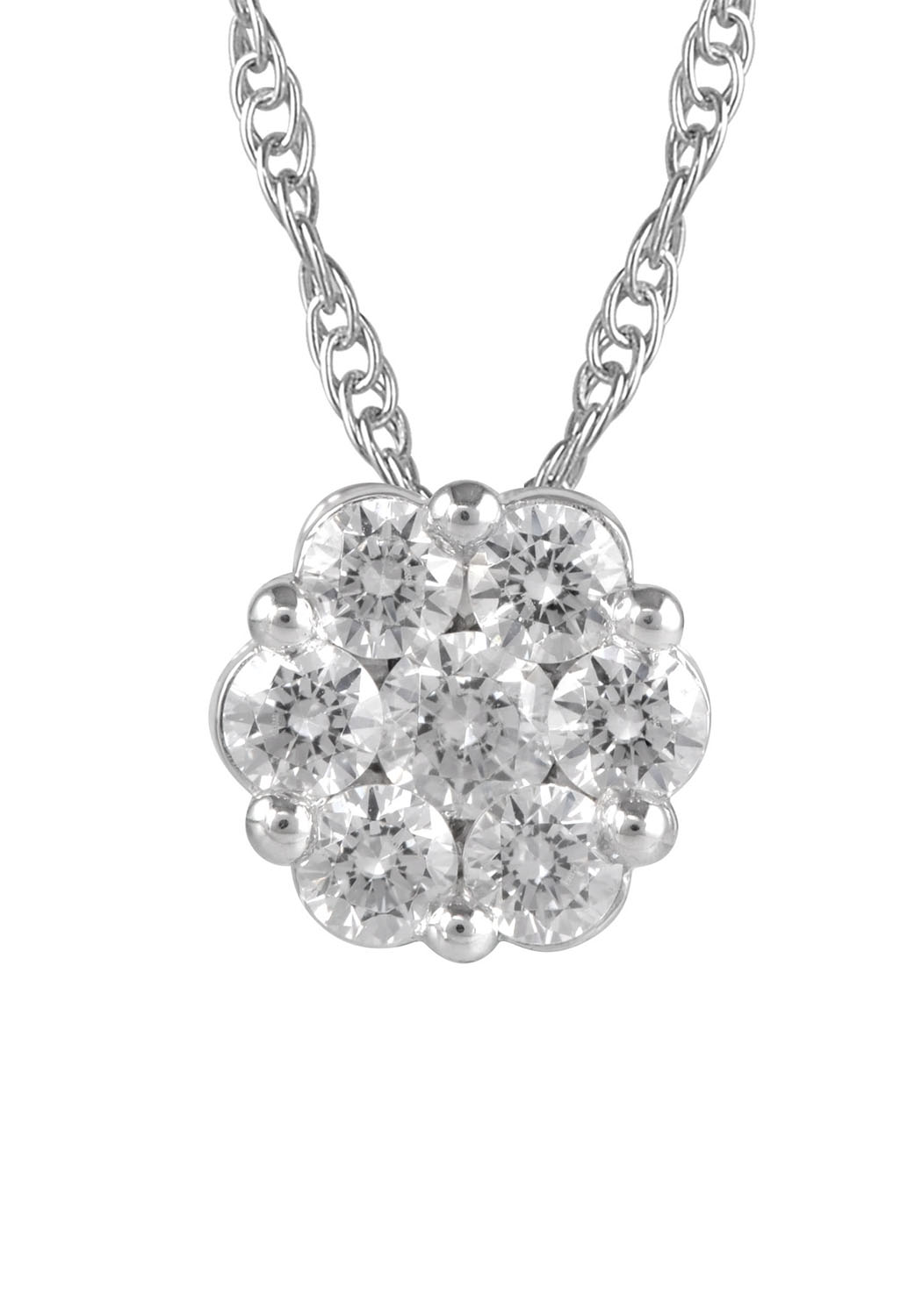 Close Outs Pendants  1.00   with 1.00  Round Brilliant Diamond Sides set on 1.65gr 14k WG