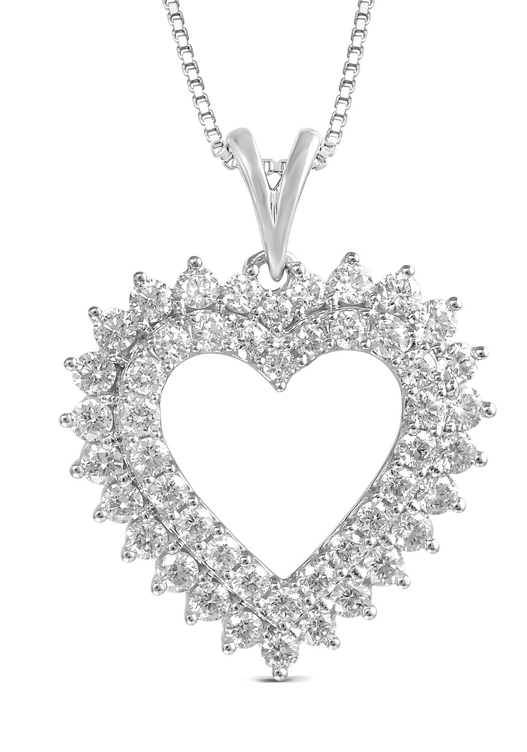 14KW 2ROW 1 CTW HEART  PENDANT
