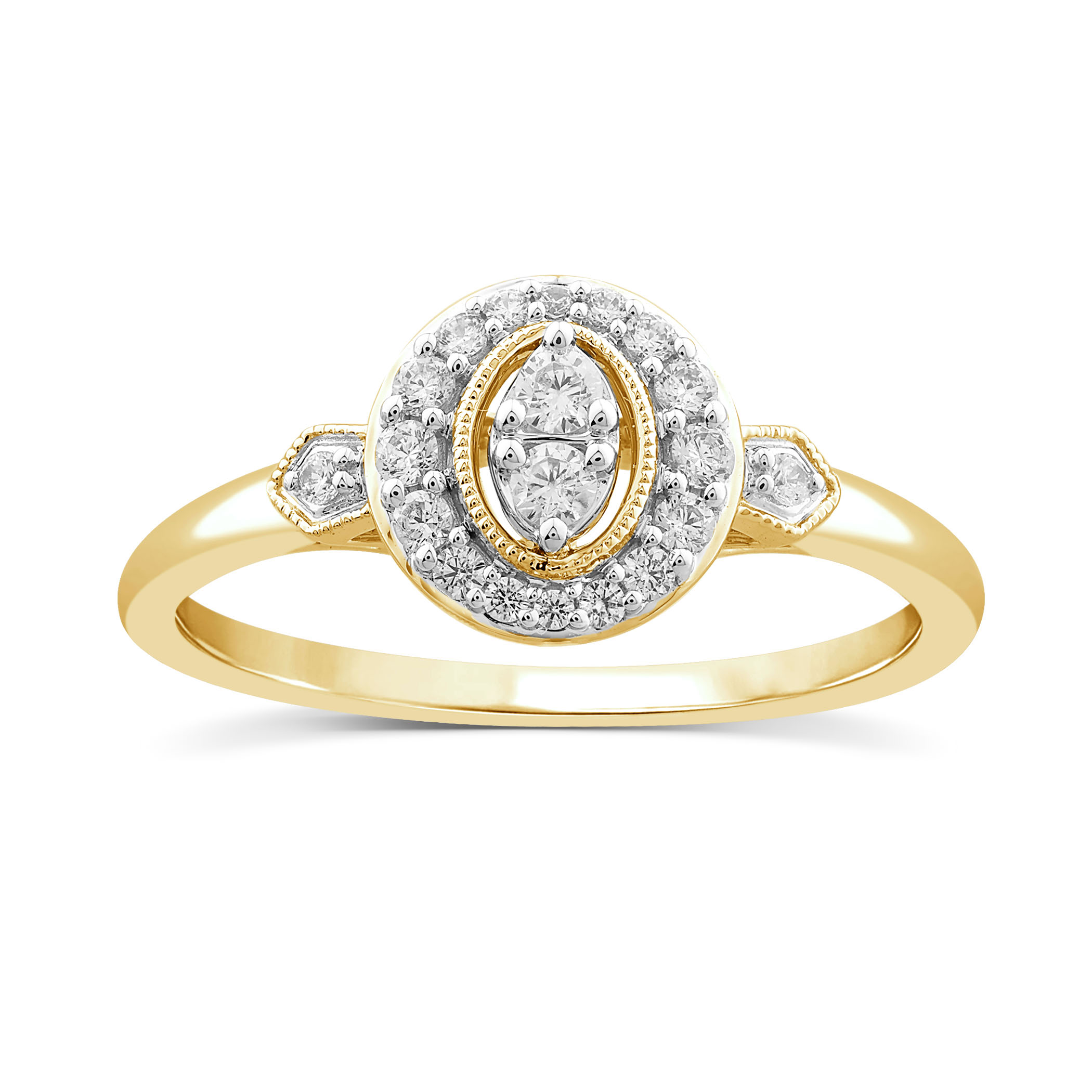 14k YG Diamond  Rings  Round Brilliant 0.23CT 24D  -0.23CTW  2.60GR
