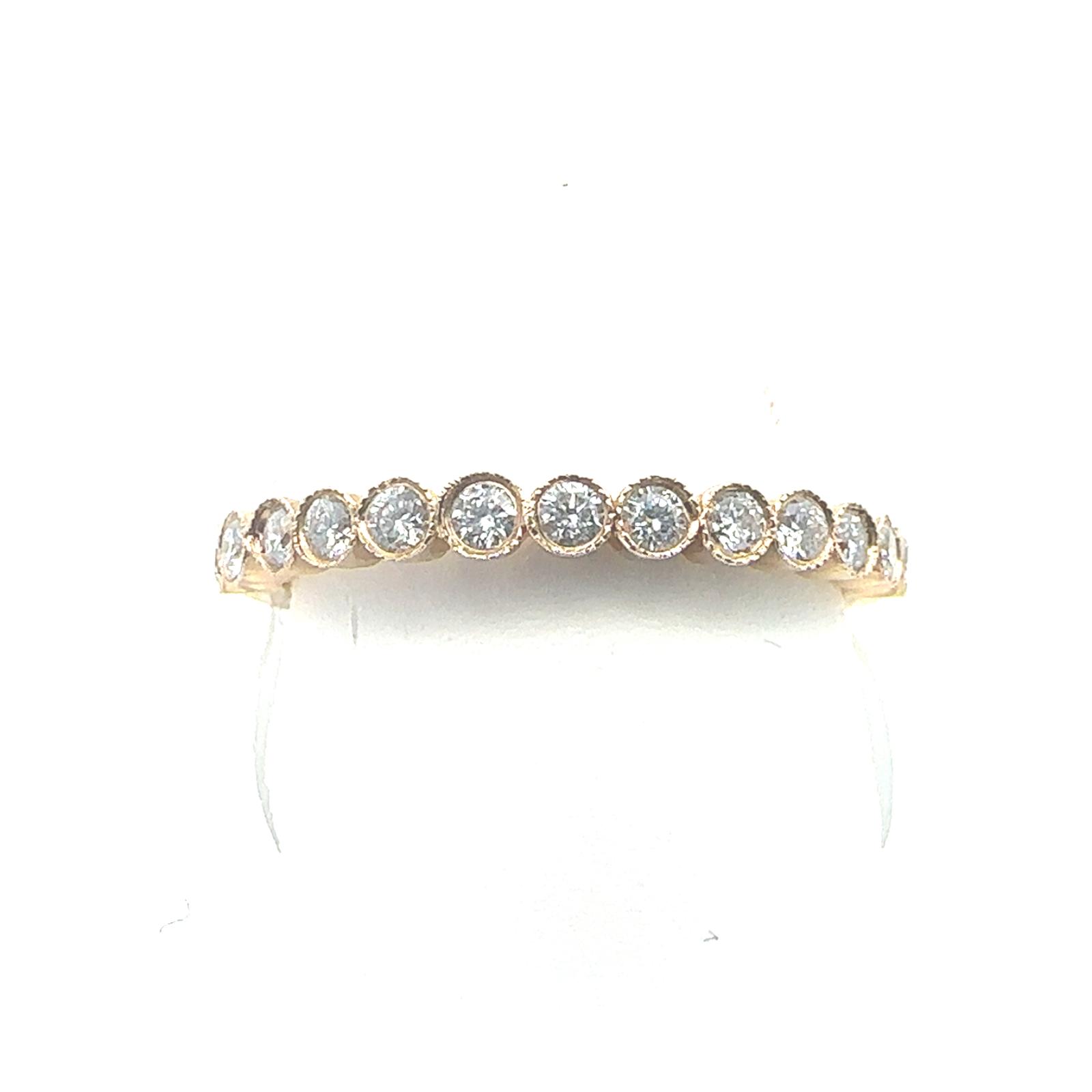 Stackable Bands Rings  0.30 ctw Natural Diamond set on 1.80gr 14k YG