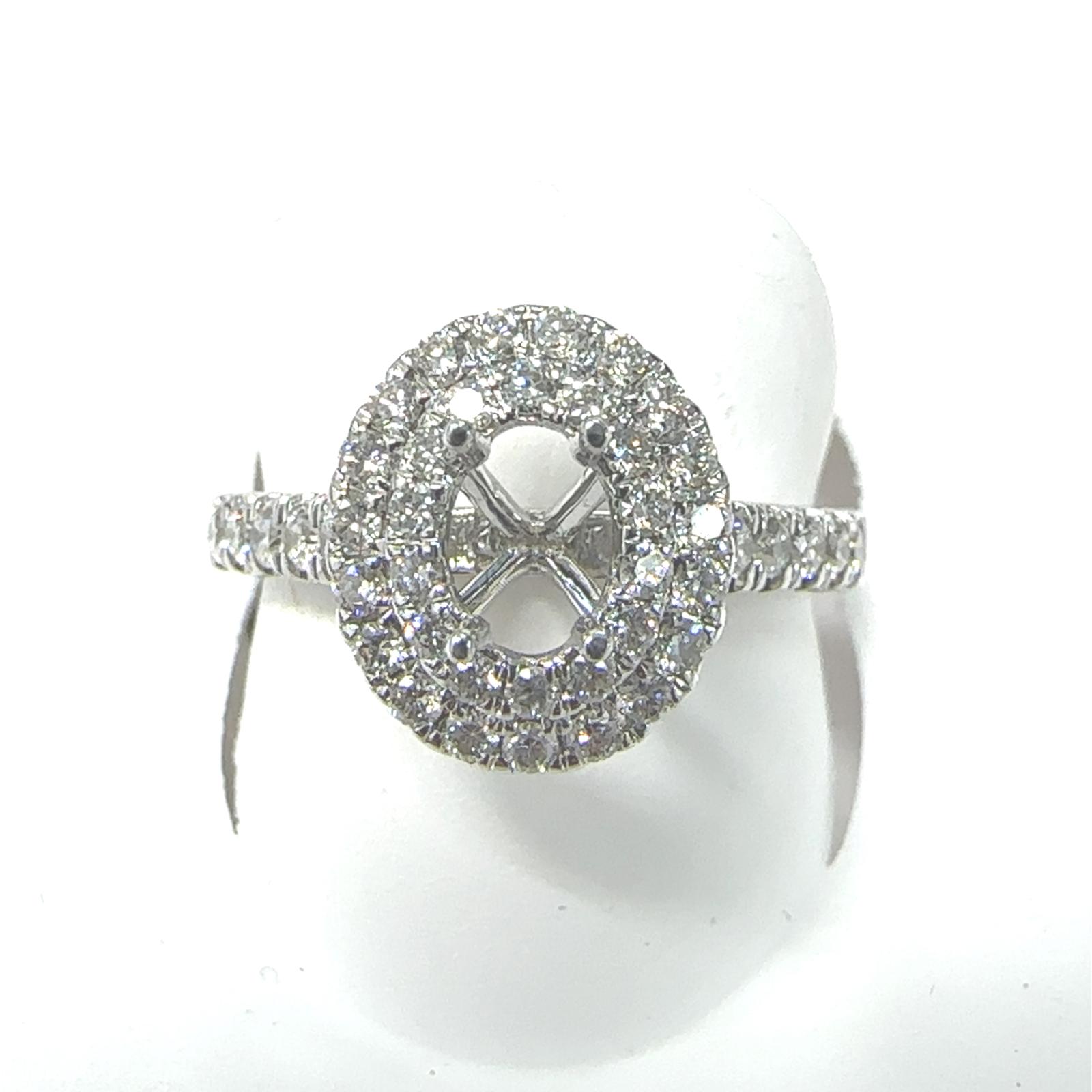 Bridal Rings  0.65   with 0.65 Diamond Sides set on 3.64gr 14k WG