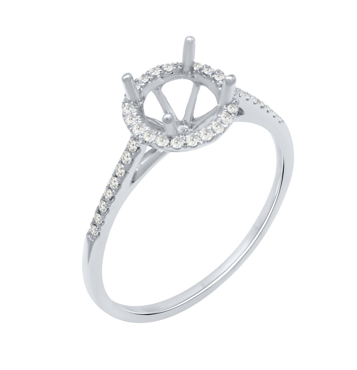 Bridal Rings 0.15ctw 38 RD Natural Diamonds set on 1.38gr 14k WG