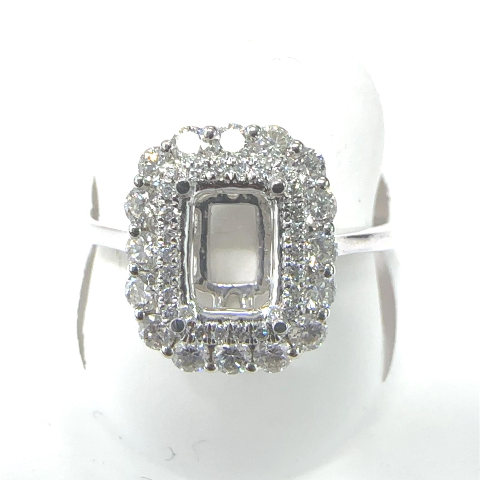 Bridal Rings  0.54   with 0.54  Round Brilliant Diamond Sides set on 3.22gr 14k WG