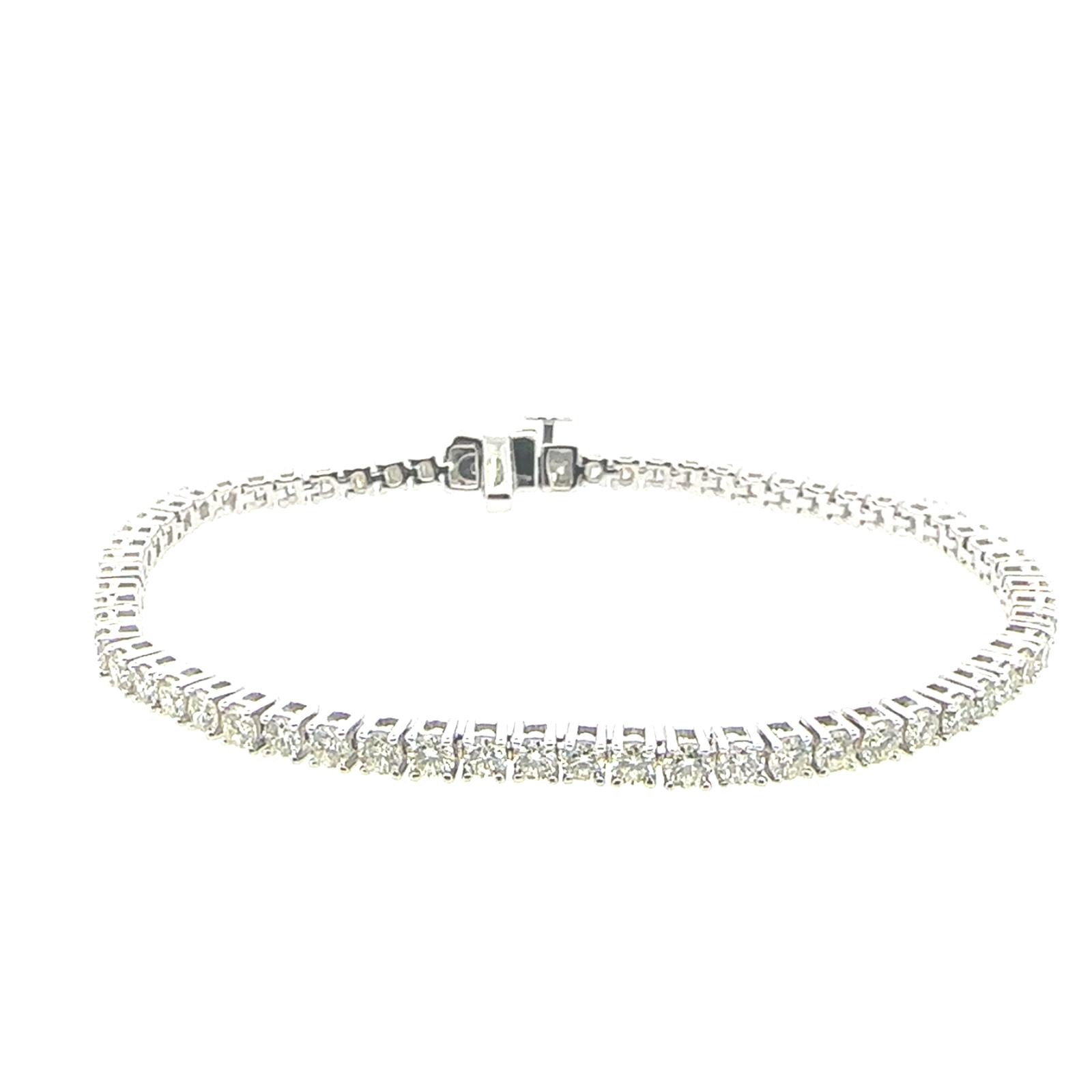 Basics Bracelet  4.00   with 65 natural Diamond Round Brilliant  set on 9.60gr 14k WG