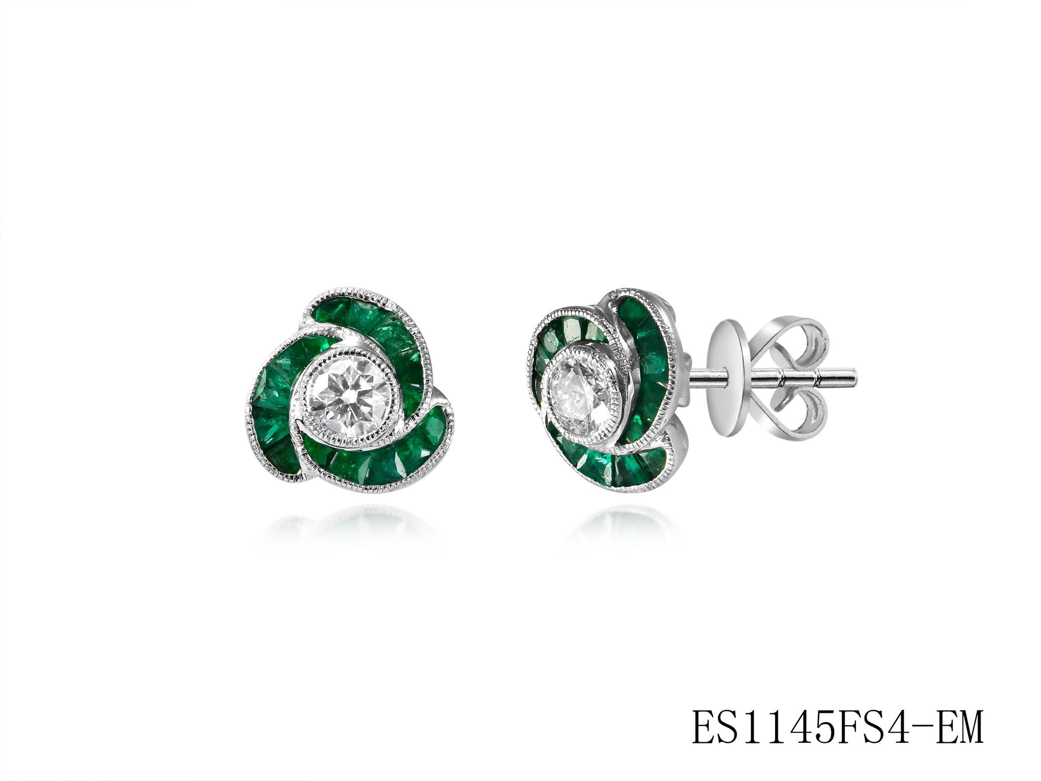 Earrings  0.58  Diamond SI Sides set on 2.31gr 14k WG