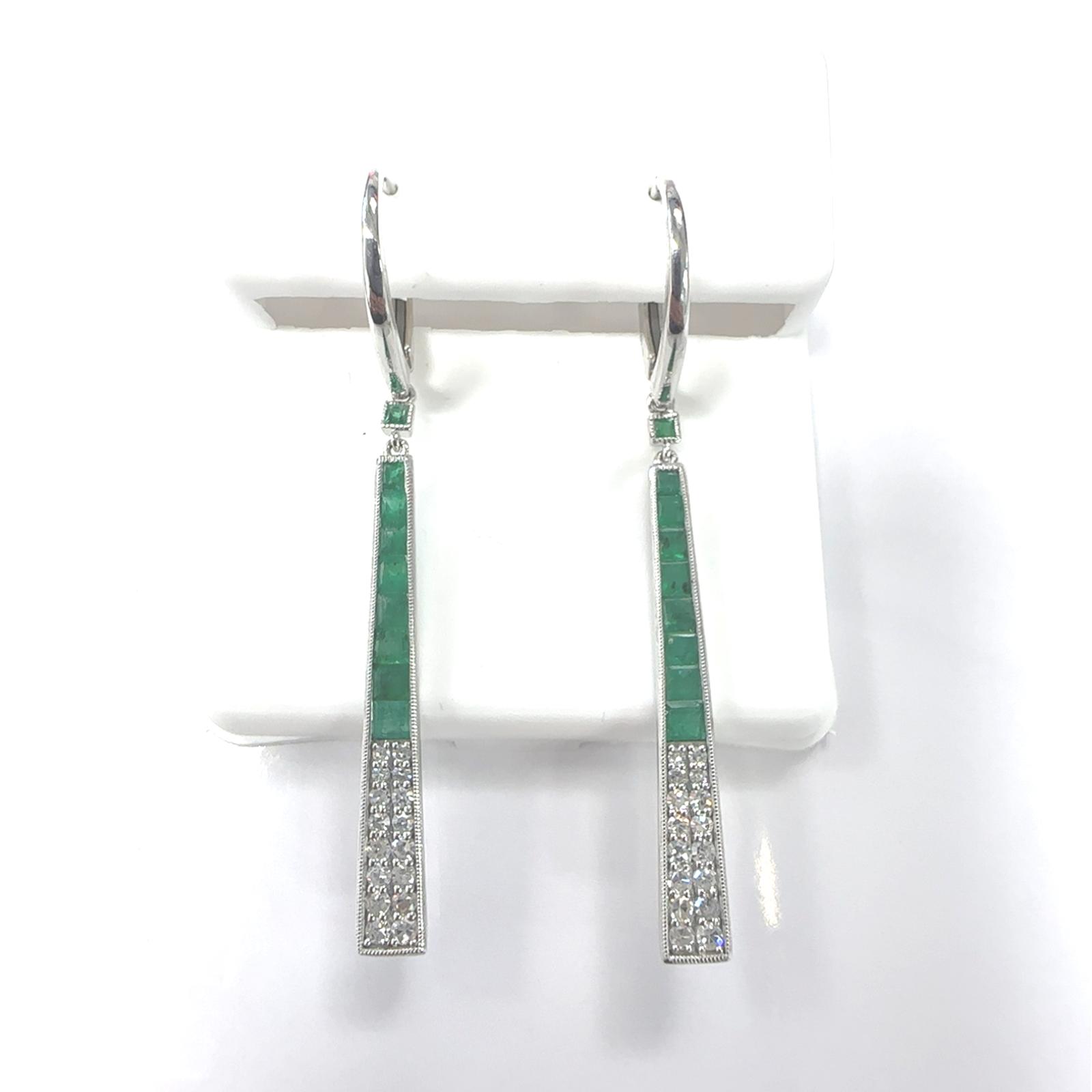 Earrings  0.46  Diamond SI Sides set on 4.96gr 14k WG