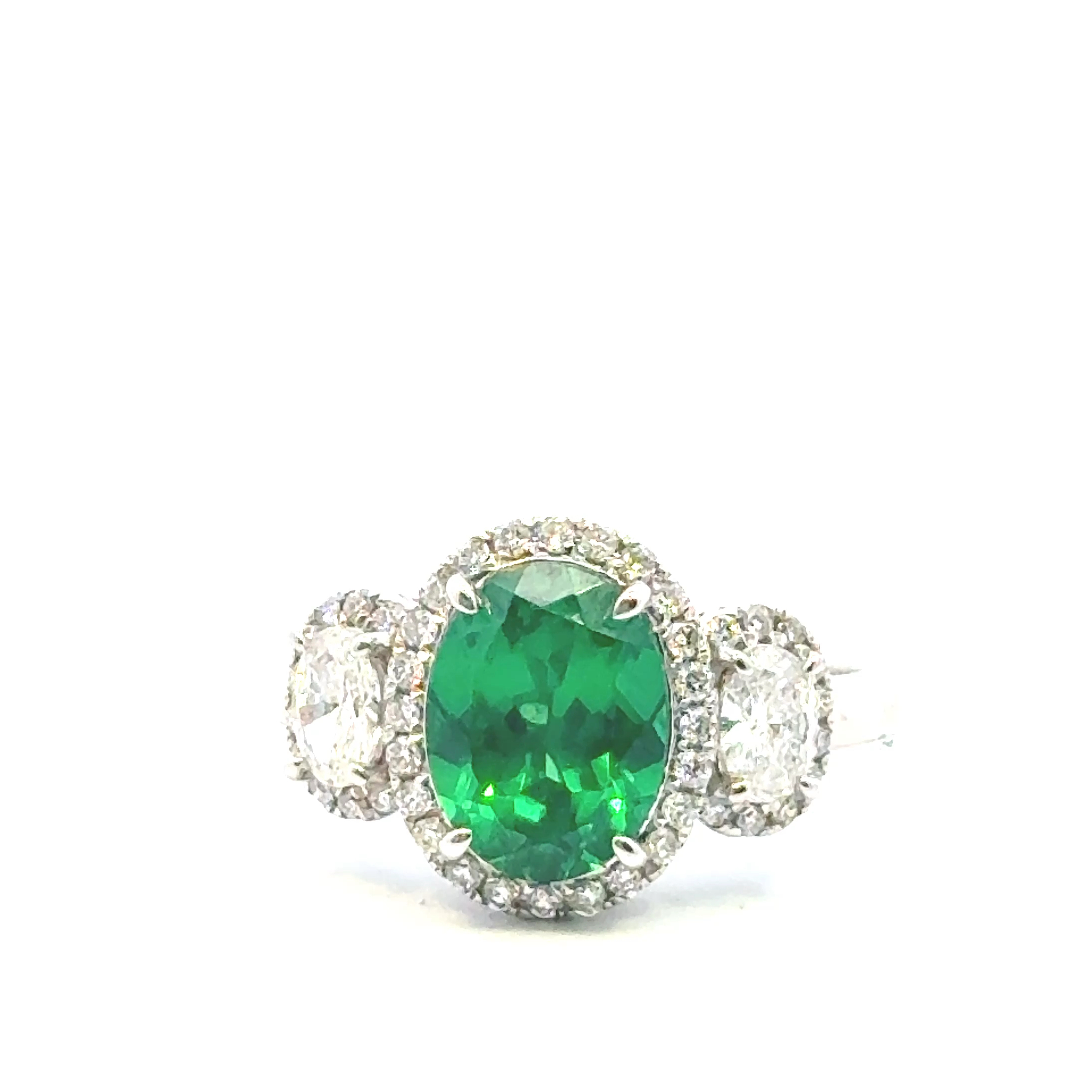Rings-Bridal, Emerald  14k WG  Gemma