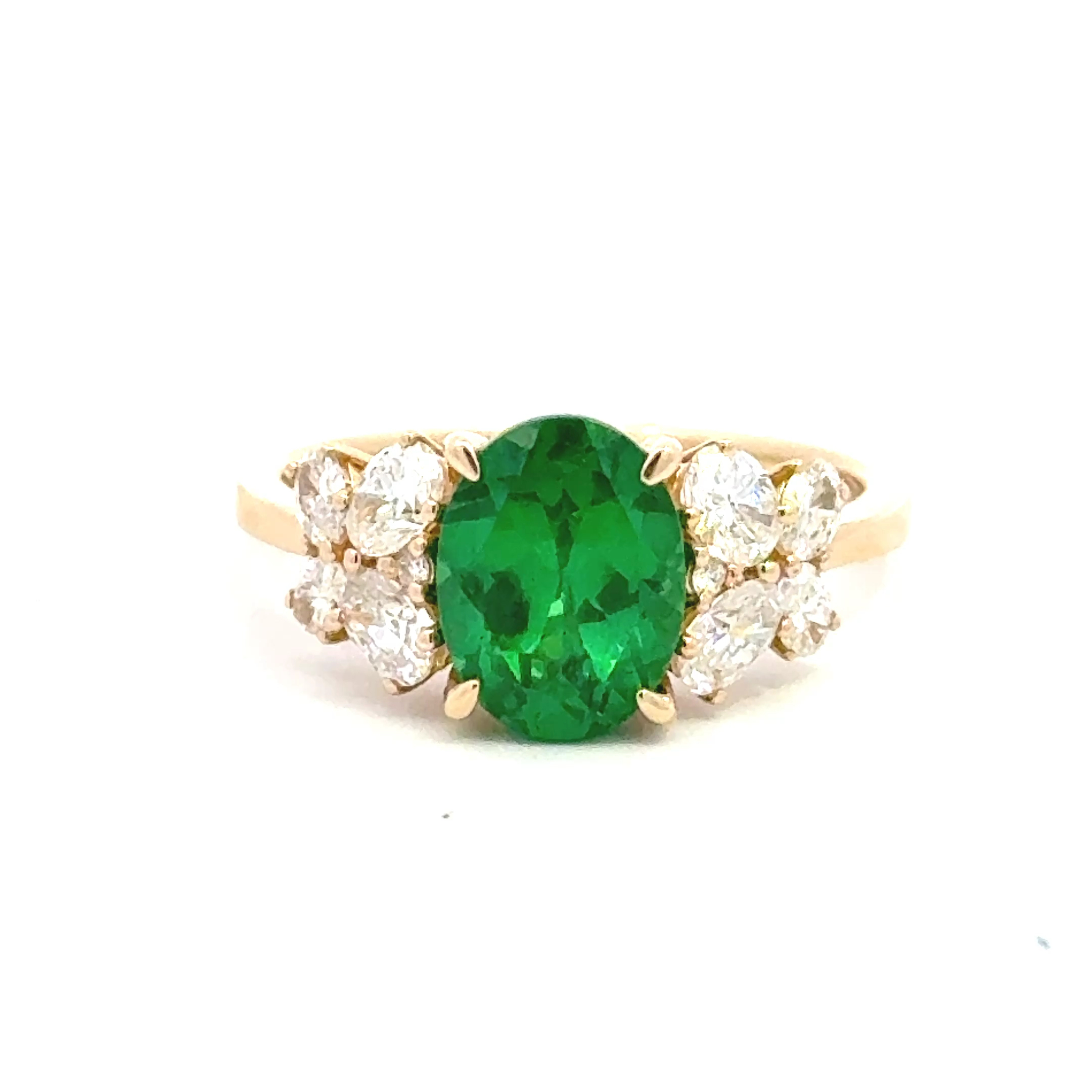 Rings-Bridal, Emerald  14k YG  Gemma