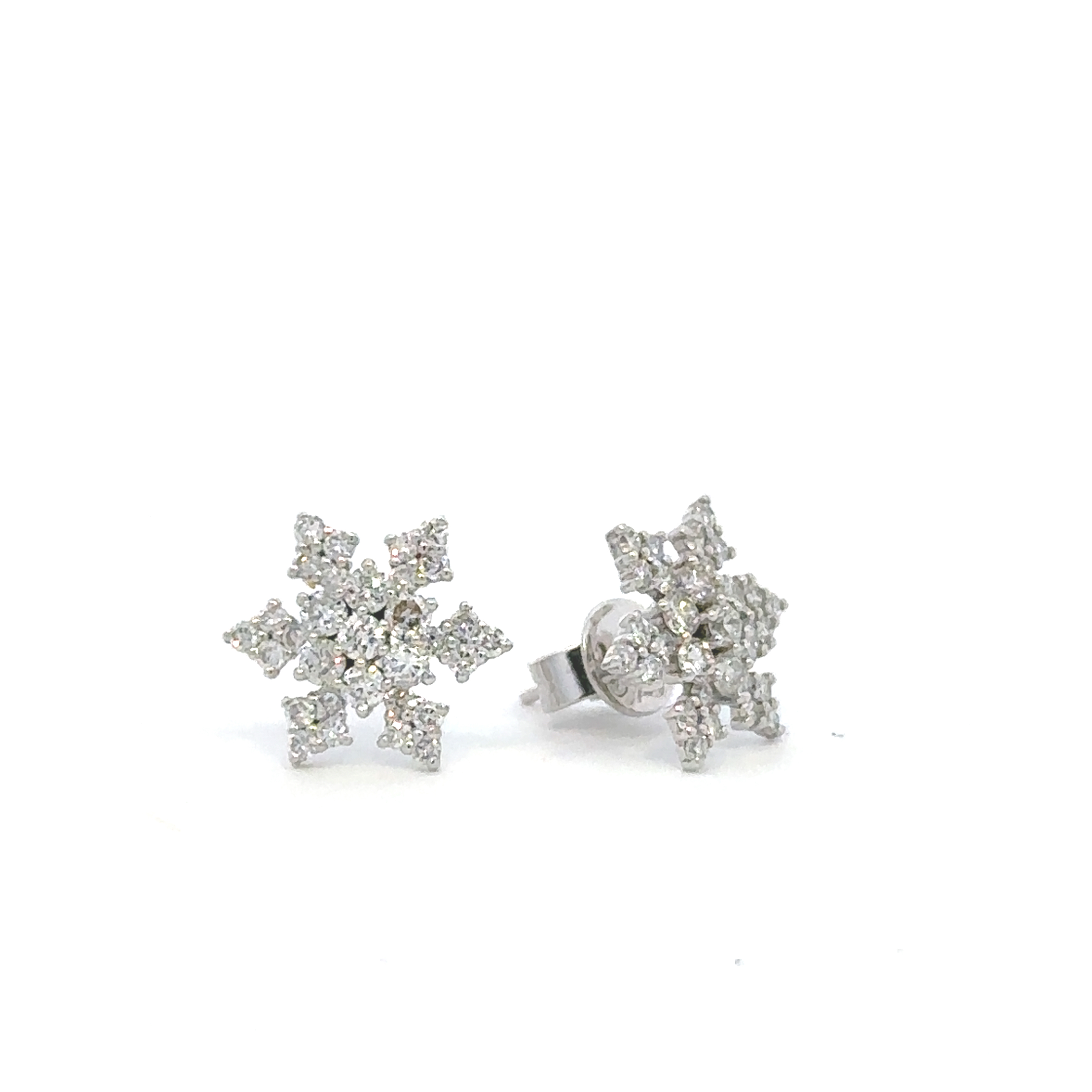LUCY Earrings  0.58   with 0.58  Round Lab Grown Diamond Sides set on 0.89gr 10k WG