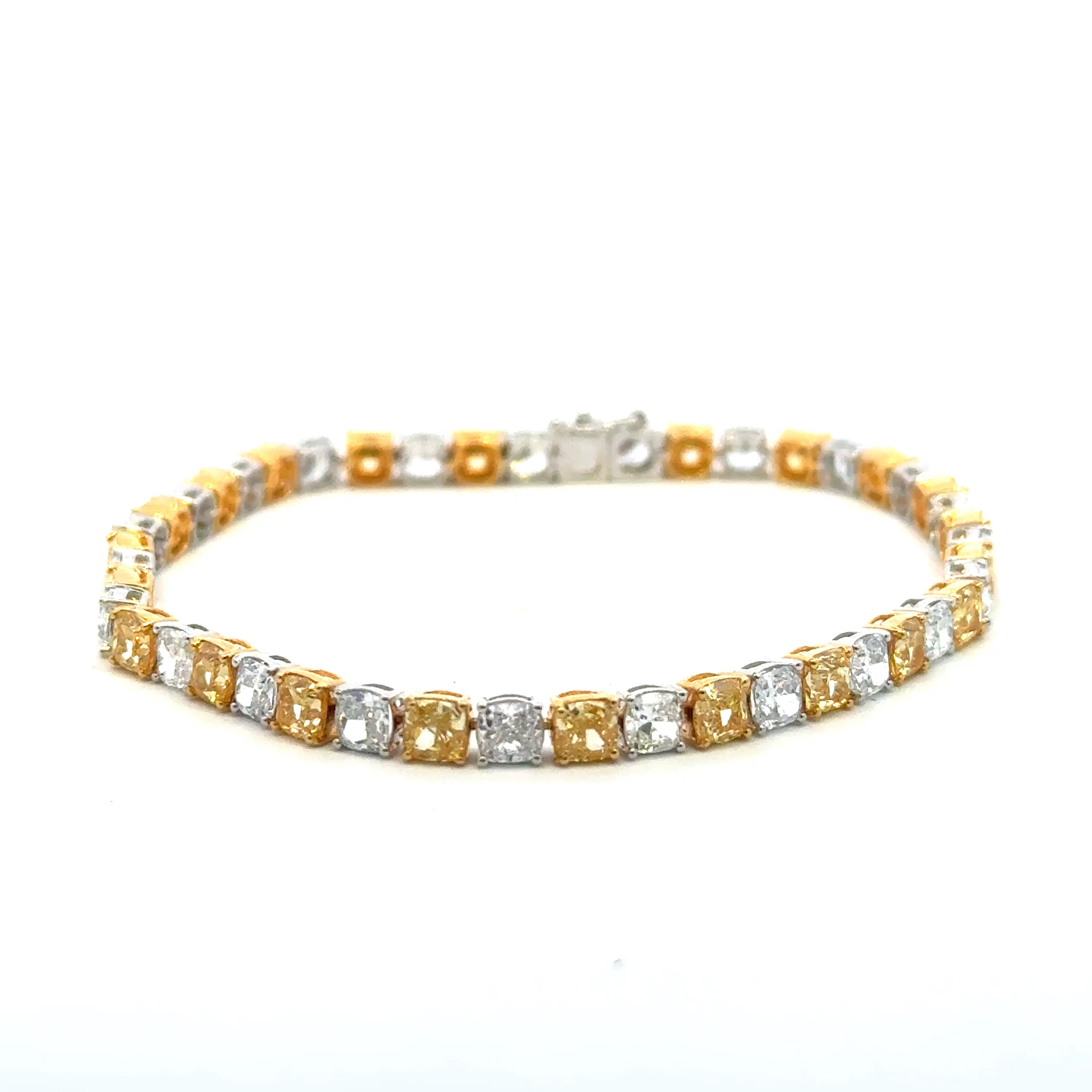 LUCY Bracelet  11.02   with 11.02  Radiant Lab Grown Diamond Sides set on 5.70gr 14k WG