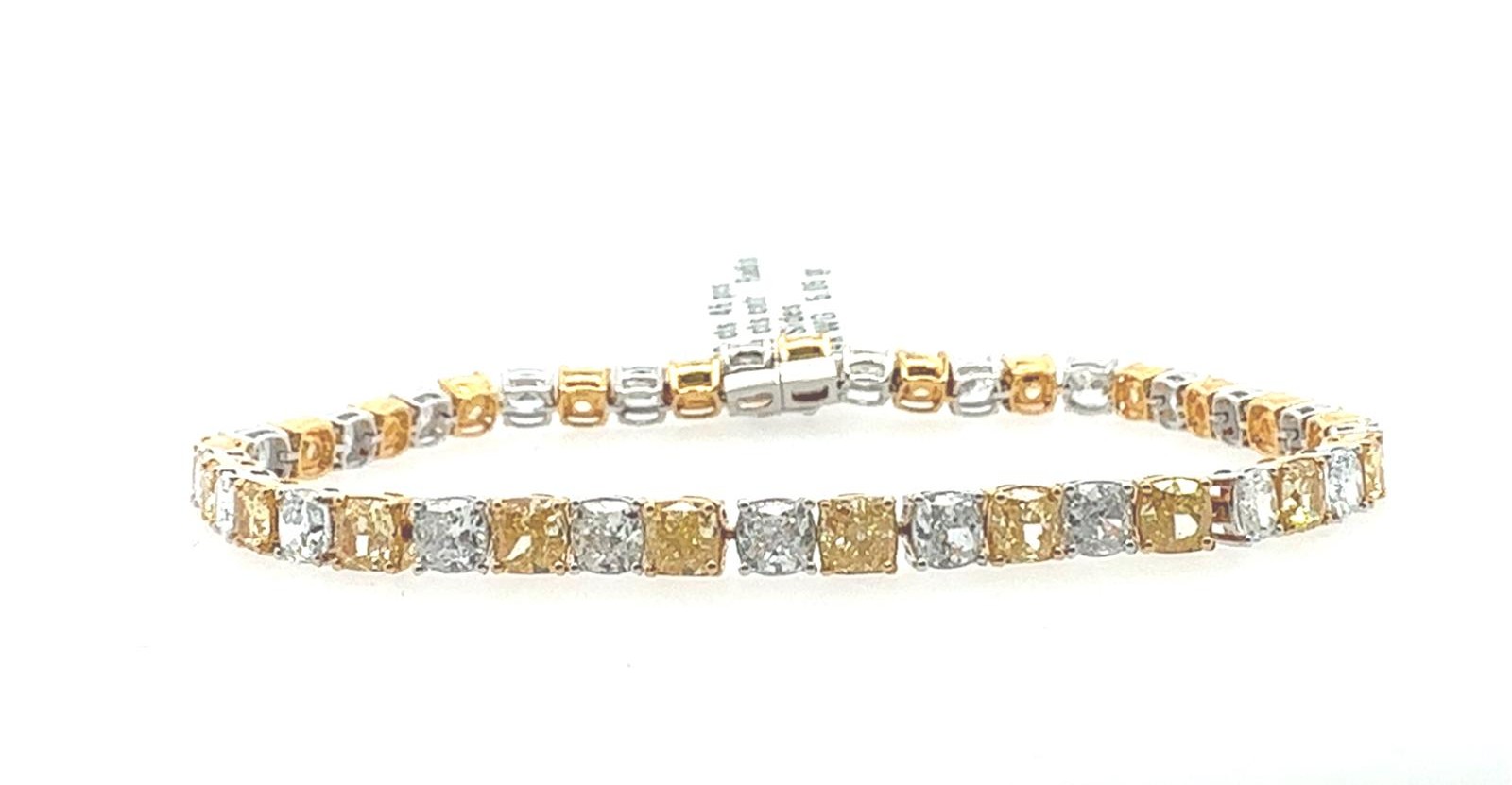 LUCY Bracelet  9.79   with 9.79  Radiant Lab Grown Diamond Sides set on 5.05gr 14k WG