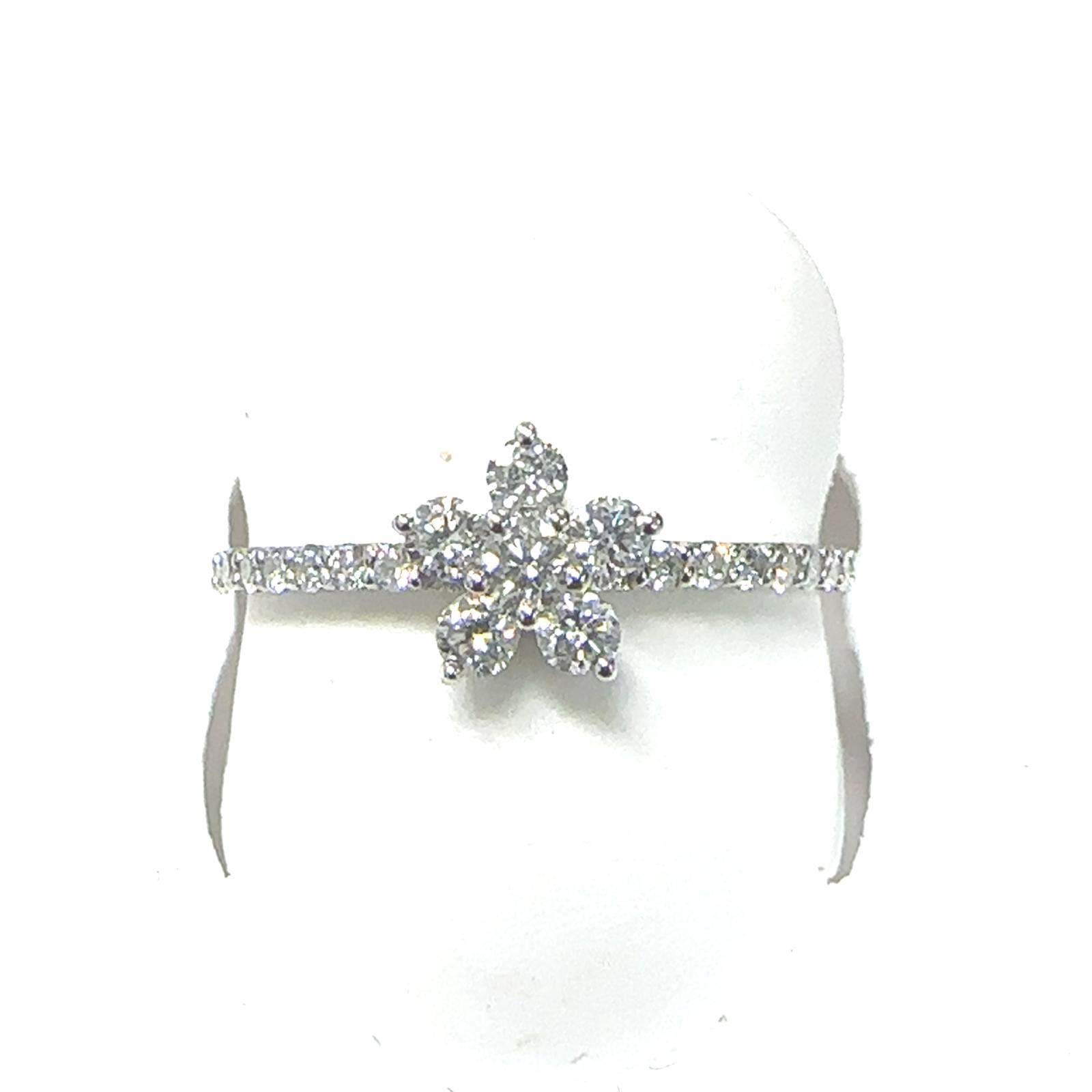 Sparkles Rings  0.45   with 0.45  Round Lab Grown Diamond Sides set on 0.74gr 10k WG